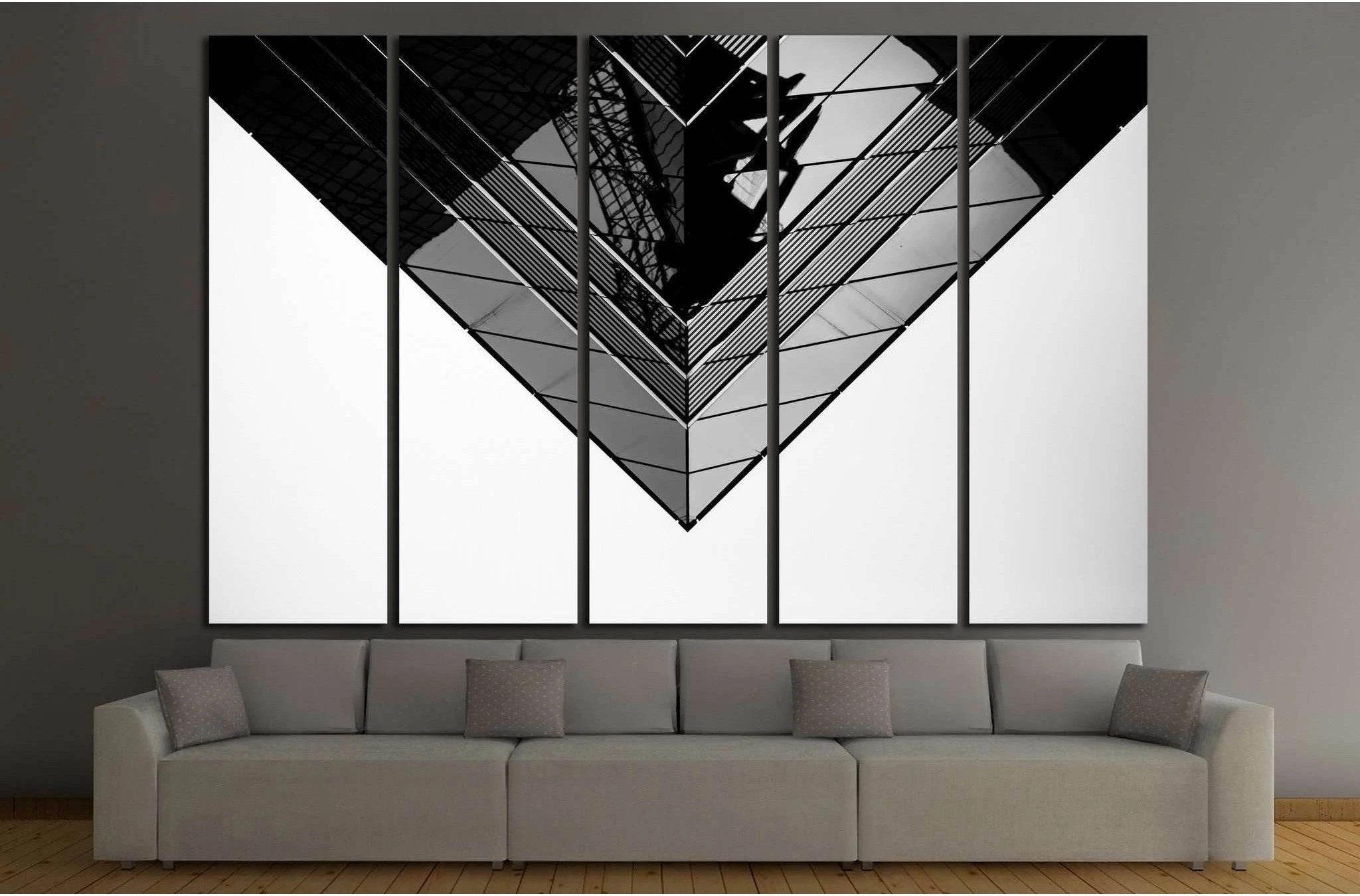 Black and White Commercial buildings №1053 Ready to Hang Canvas Print - Zellart Canvas Prints ALL_Products, s-1053