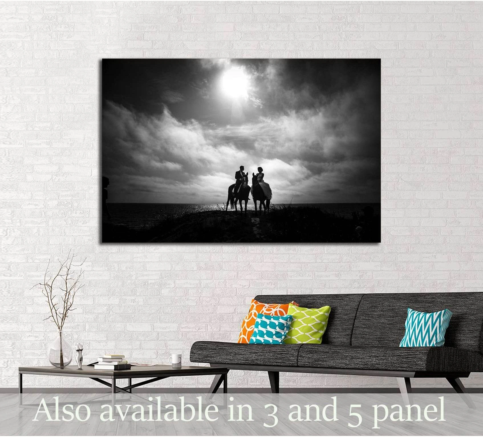 Black and white horse canvas print №5016 - Zellart Canvas Prints ALL_Products, Horses, s-5016
