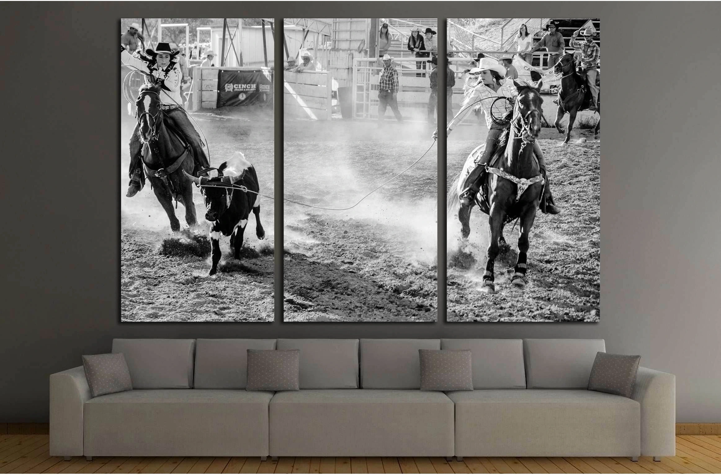 Black & white horses wall art №5002 - Zellart Canvas Prints ALL_Products, Horses, s-5002