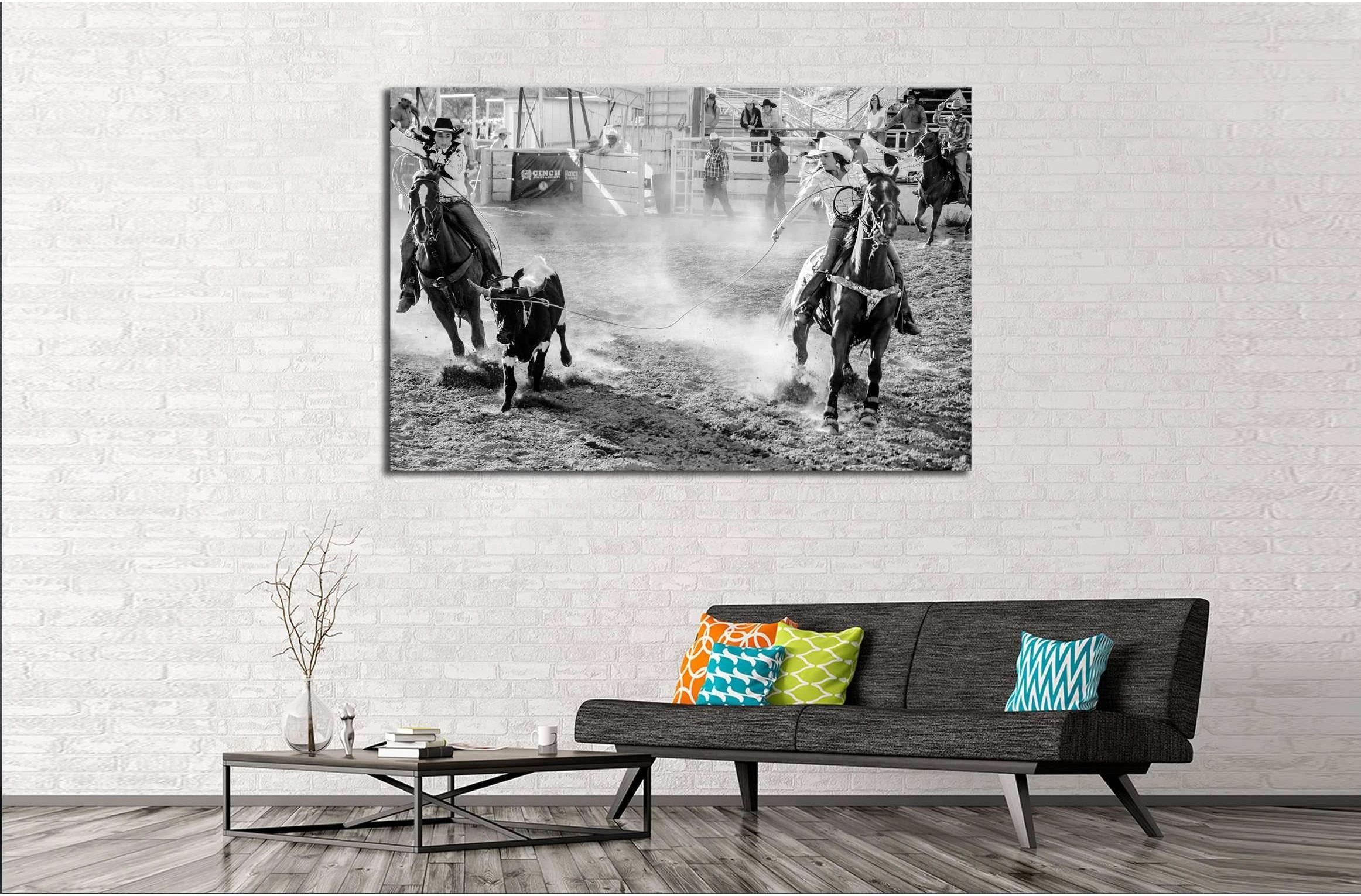 Black & white horses wall art №5002 - Zellart Canvas Prints ALL_Products, Horses, s-5002