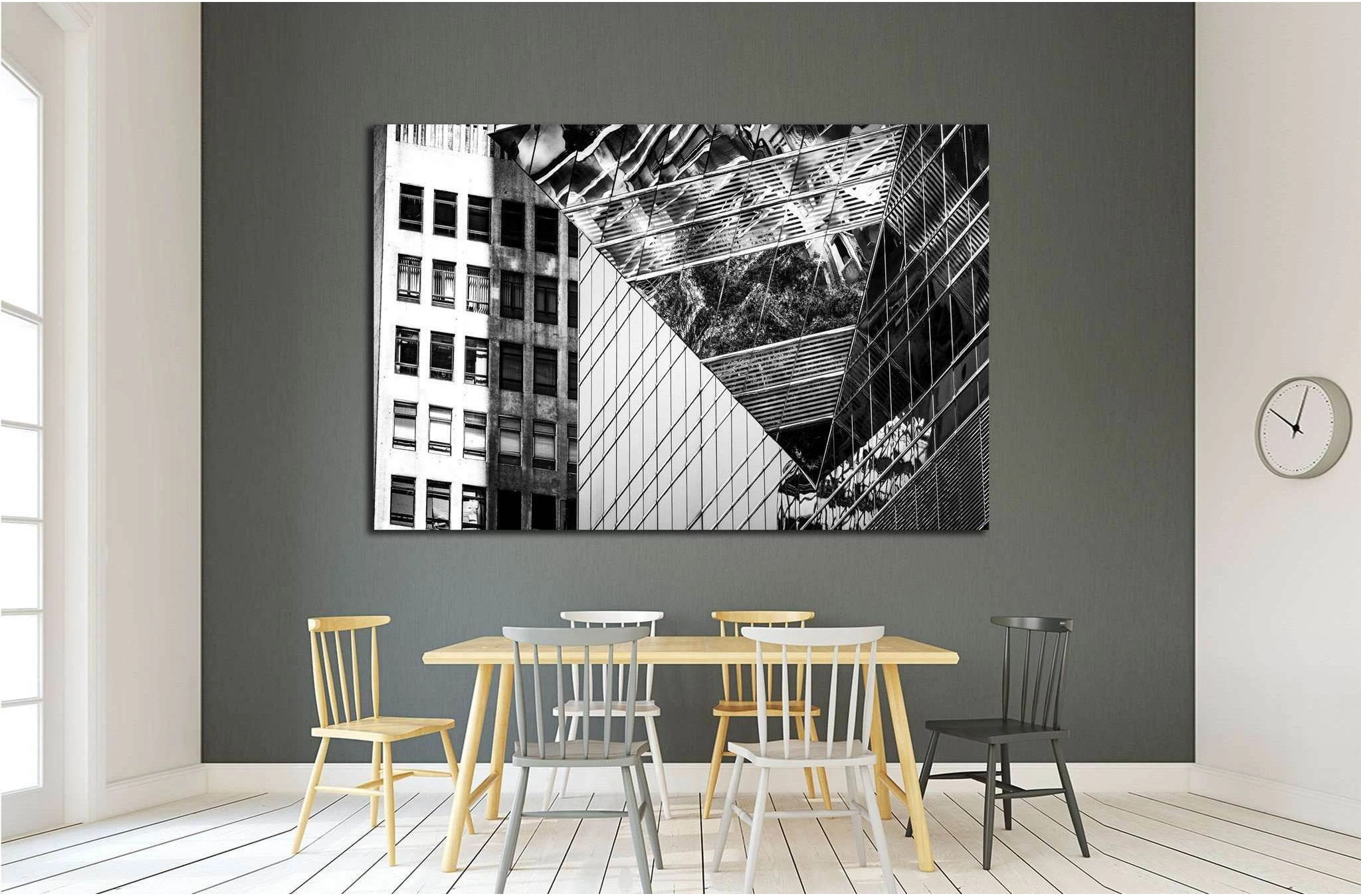 Black and White images of Commercial buildings №1581 Ready to Hang Canvas Print - Zellart Canvas Prints ALL_Products, s-1581