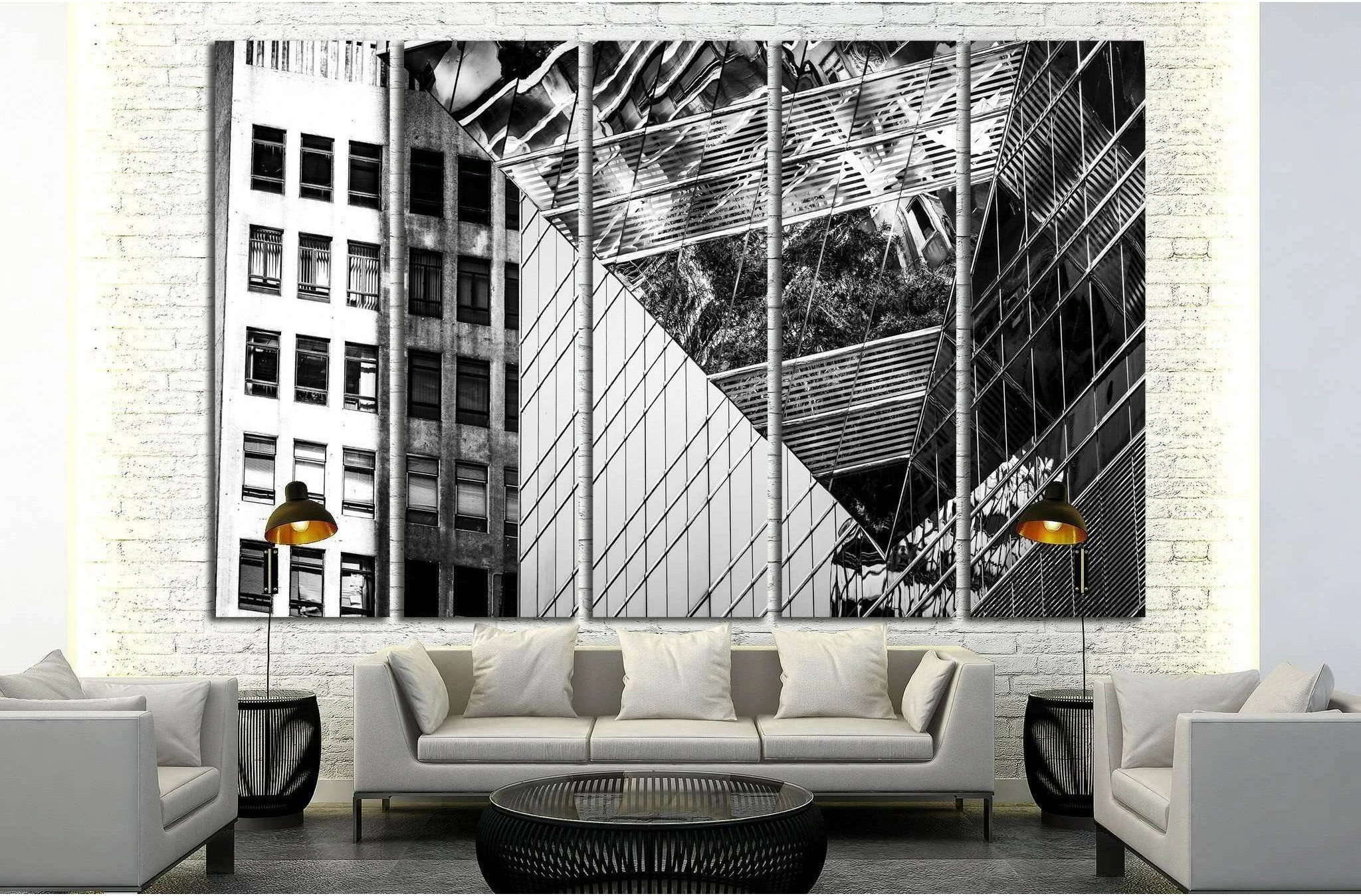 Black and White images of Commercial buildings №1581 Ready to Hang Canvas Print - Zellart Canvas Prints ALL_Products, s-1581