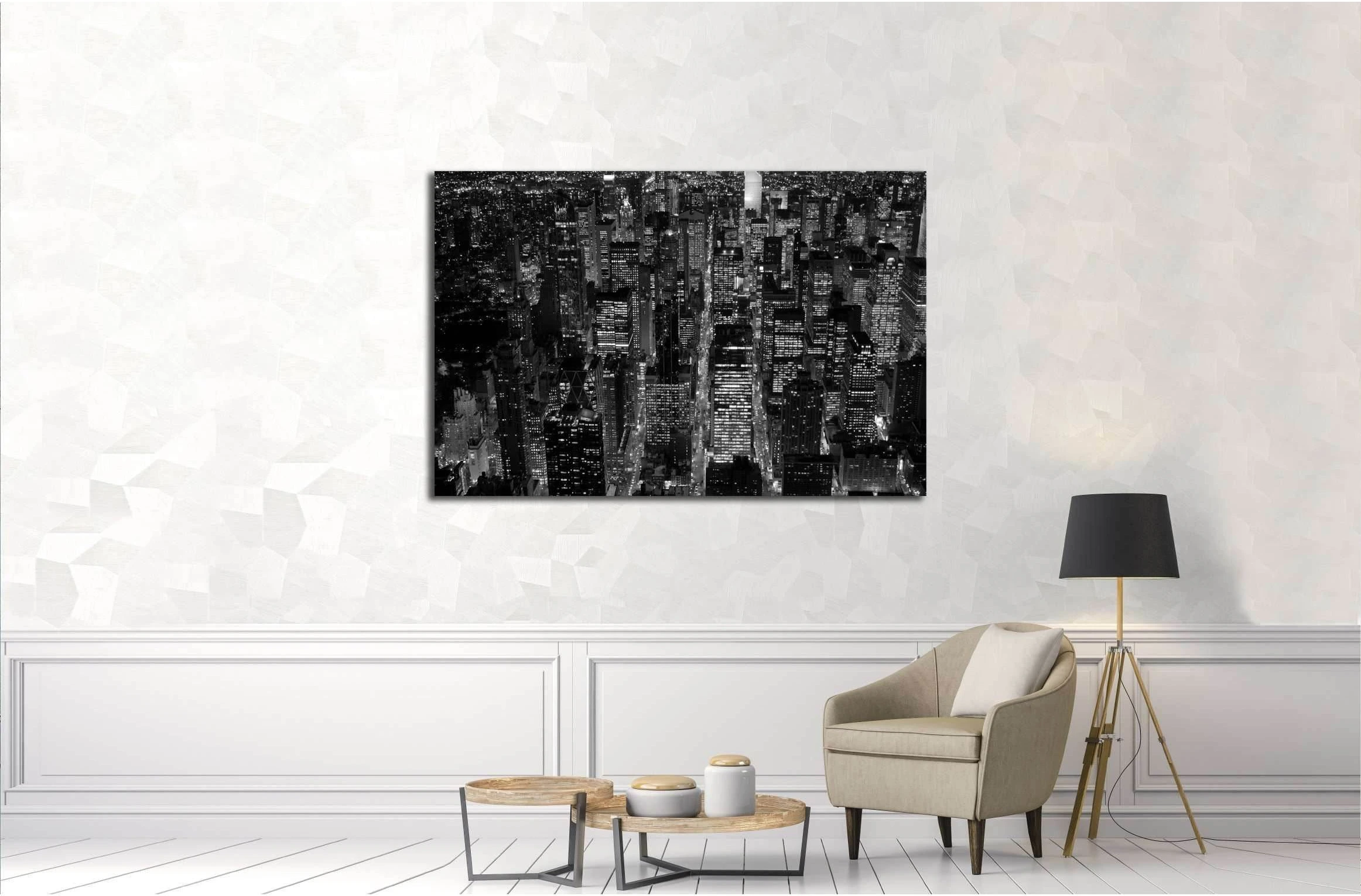 black and white scene of new york city skyline cityscape background №3047 Ready to Hang Canvas Print - Zellart Canvas Prints 0_NY_ART, ALL_Products, s-3047