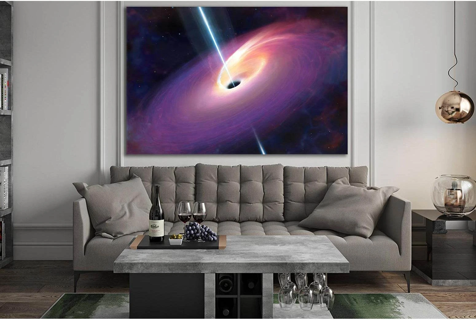 Black Hole In Space №SL974 Ready to Hang Canvas Print - Zellart Canvas Prints 0new, ALL_Products, Astronomy & Space Canvas Wall Art