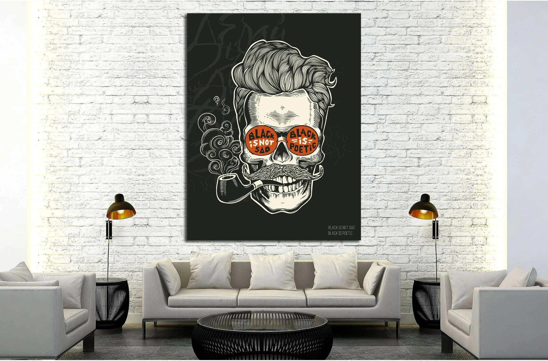 black is not sad №4584 Ready to Hang Canvas Print - Zellart Canvas Prints ALL_Products, s-4584