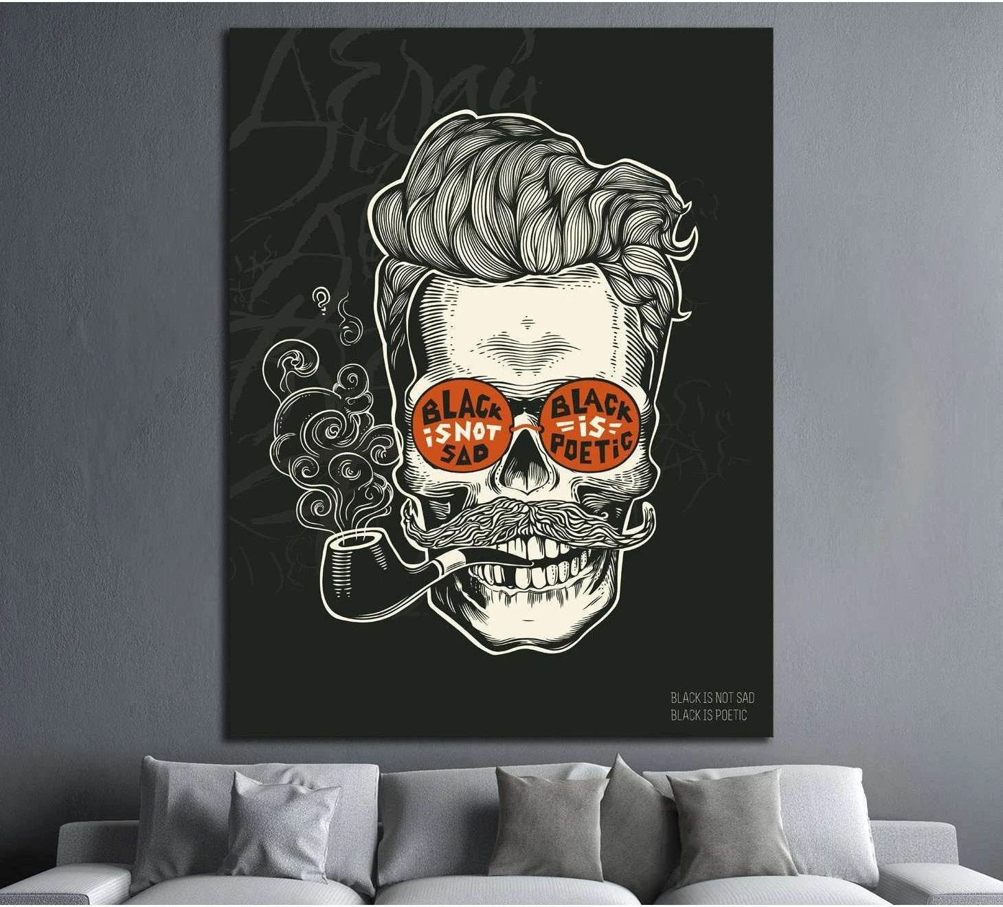 black is not sad №4584 Ready to Hang Canvas Print - Zellart Canvas Prints ALL_Products, s-4584