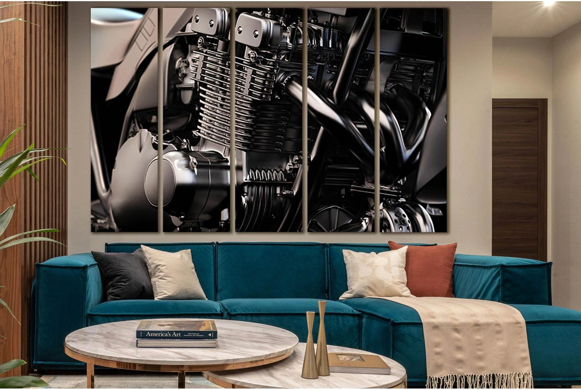 Black Motorcycle Engine №SL1426 Ready to Hang Canvas Print - Zellart Canvas Prints 0new, ALL_Products, Engine