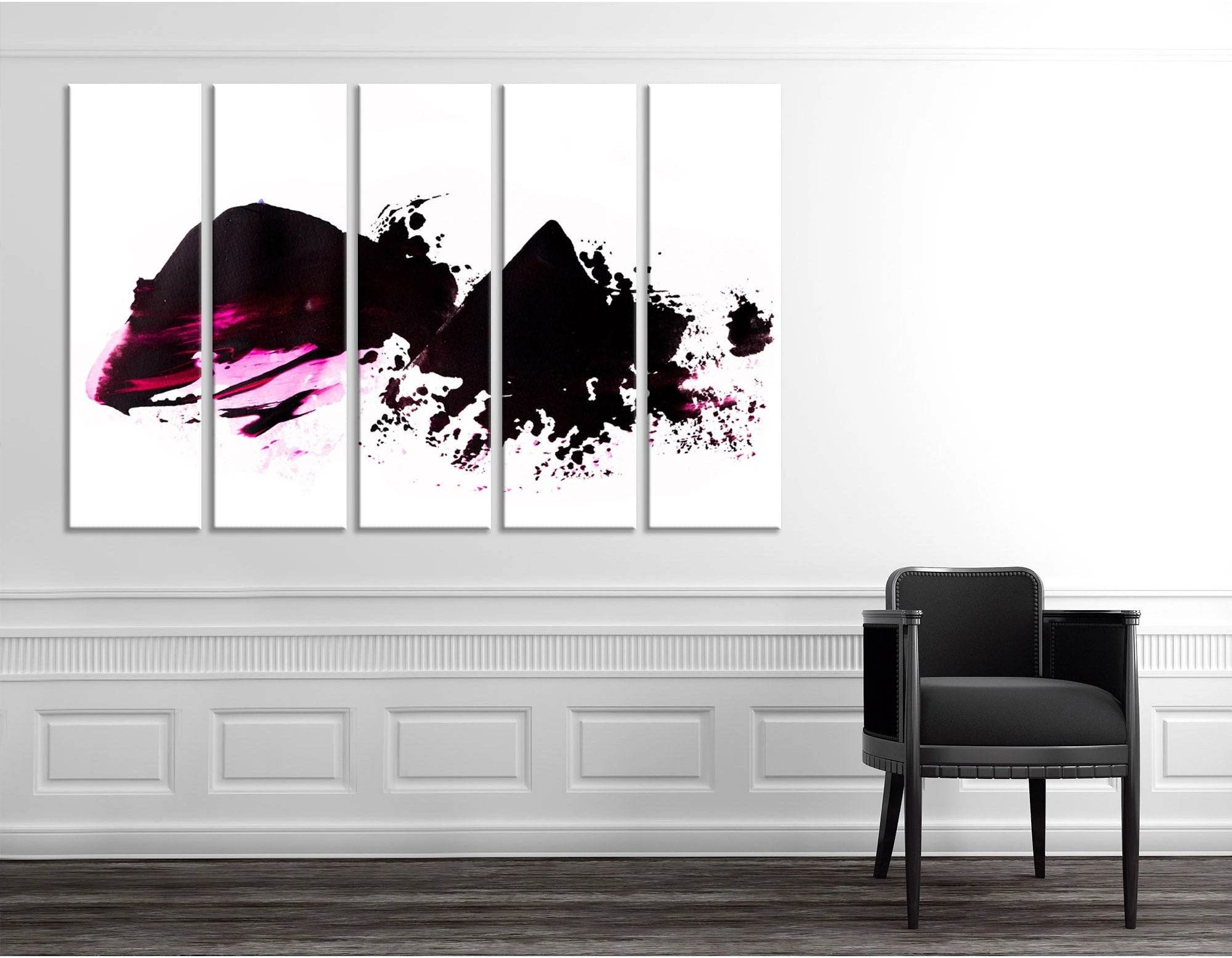 Black Mountains Abstract №04392 Ready to Hang Canvas Print - Zellart Canvas Prints ALL_Products