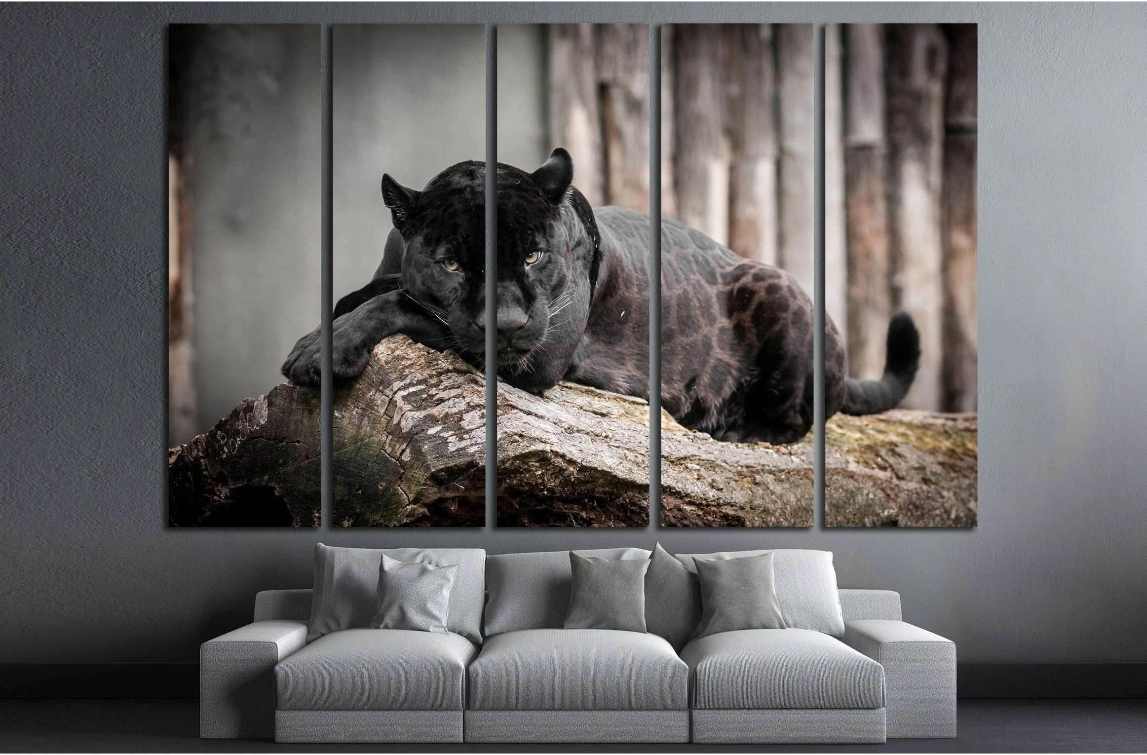 Black Panthera №2359 Ready to Hang Canvas Print - Zellart Canvas Prints ALL_Products, s-2359
