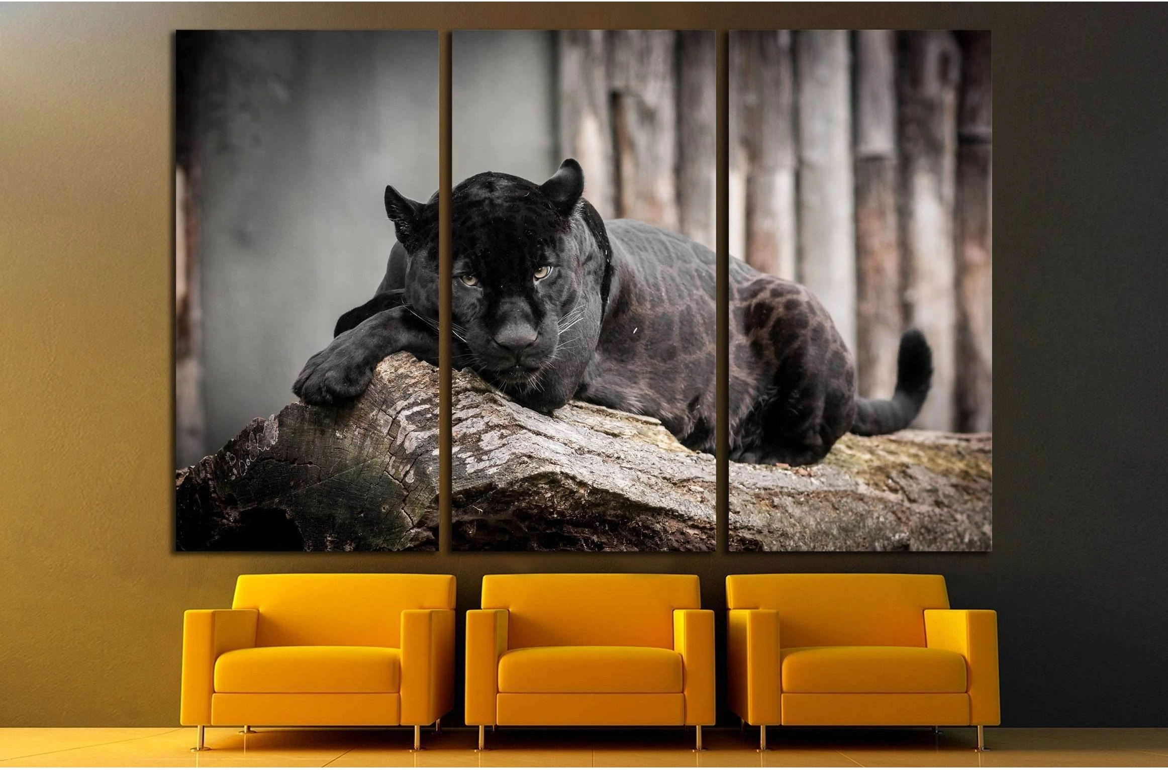 Black Panthera №2359 Ready to Hang Canvas Print - Zellart Canvas Prints ALL_Products, s-2359