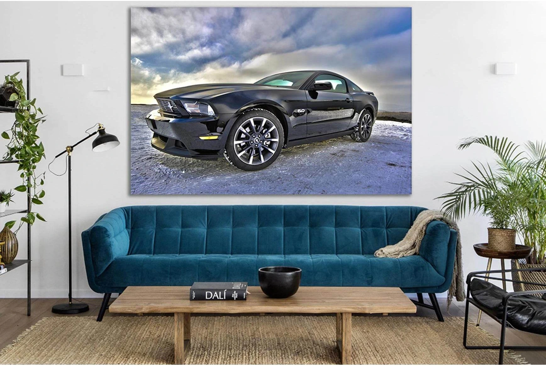 Black Sports Car №SL791 Ready to Hang Canvas Print - Zellart Canvas Prints 0new, ALL_Products, Engine, Engines Wall Art