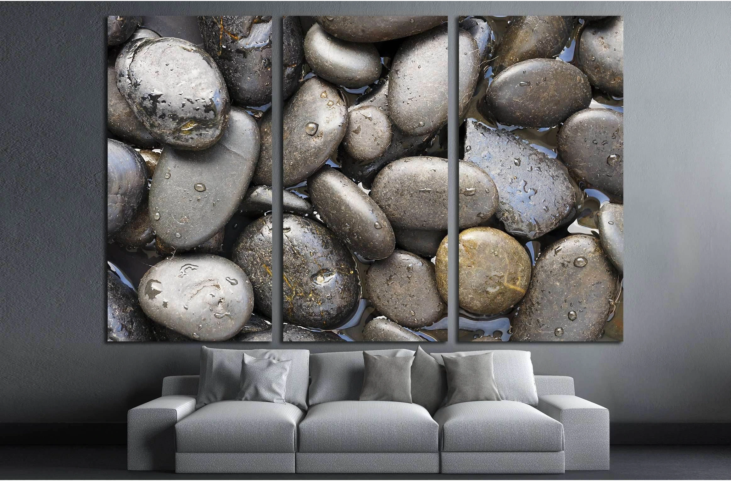 Black Stone Background №3063 Ready to Hang Canvas Print - Zellart Canvas Prints ALL_Products, s-3063