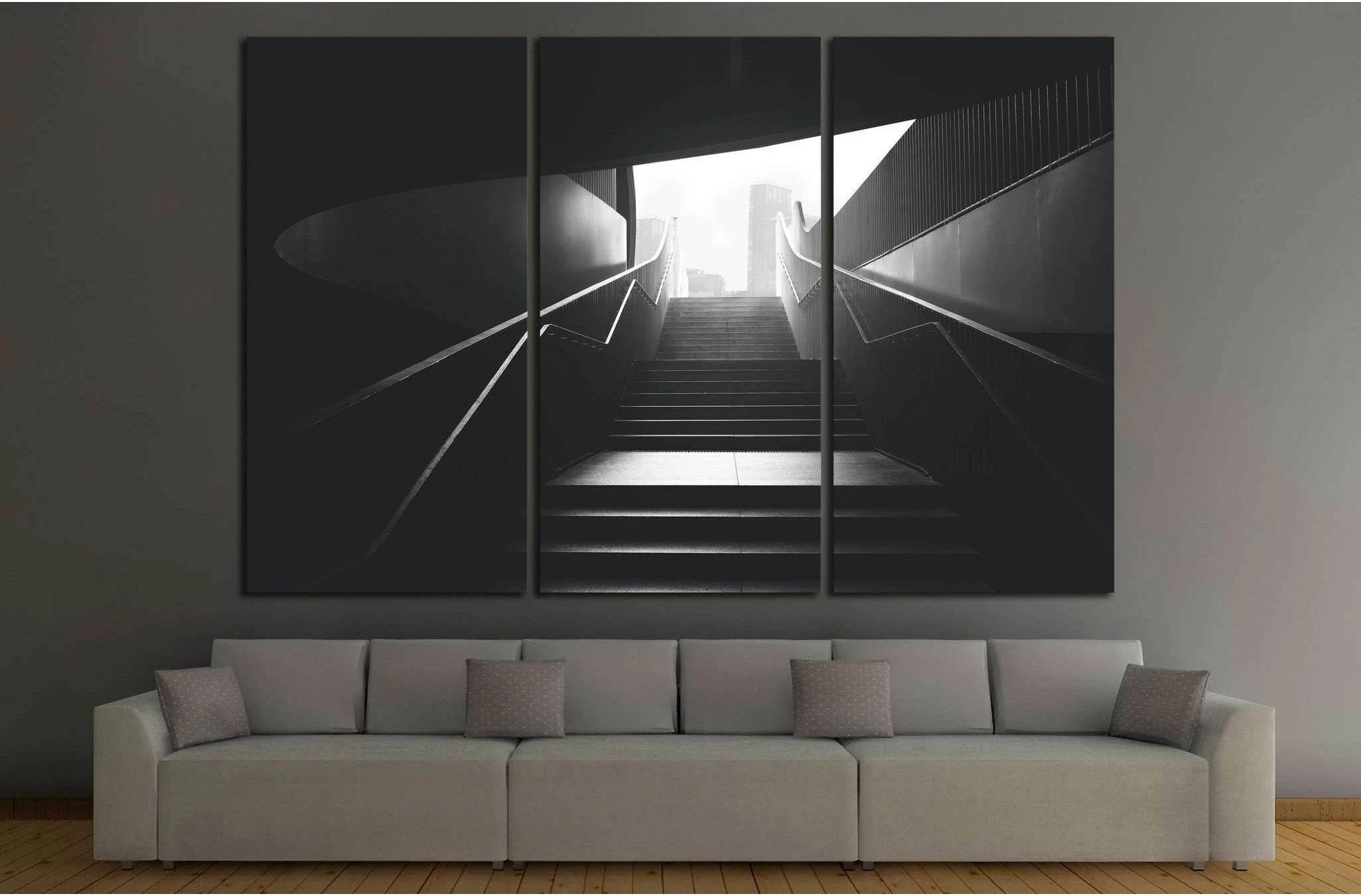 black urban stairs №1061 Ready to Hang Canvas Print - Zellart Canvas Prints ALL_Products, s-1061