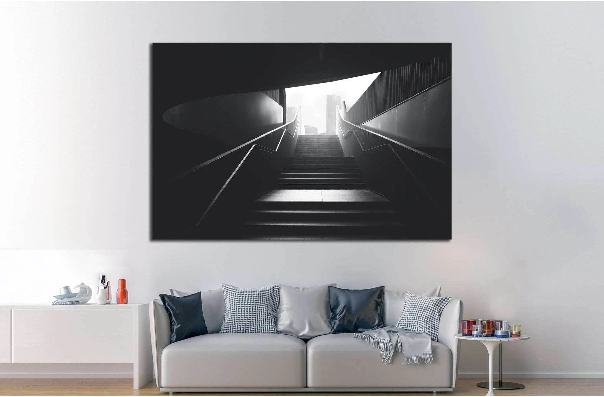 black urban stairs №1061 Ready to Hang Canvas Print - Zellart Canvas Prints ALL_Products, s-1061