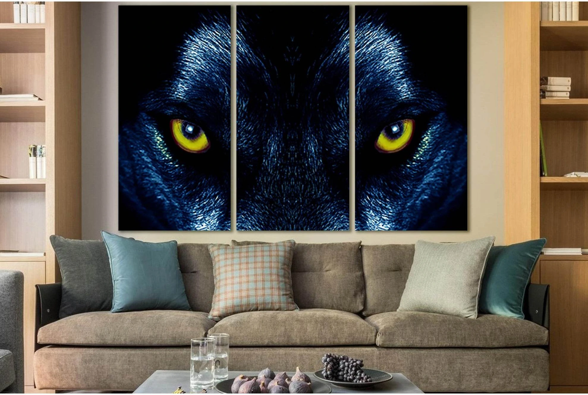 Black Wolf Gaze №SL1536 Ready to Hang Canvas Print - Zellart Canvas Prints 0new, ALL_Products, Animals & Wildlife