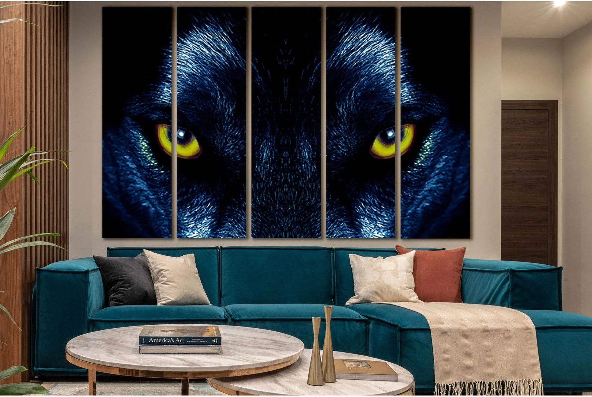 Black Wolf Gaze №SL1536 Ready to Hang Canvas Print - Zellart Canvas Prints 0new, ALL_Products, Animals & Wildlife