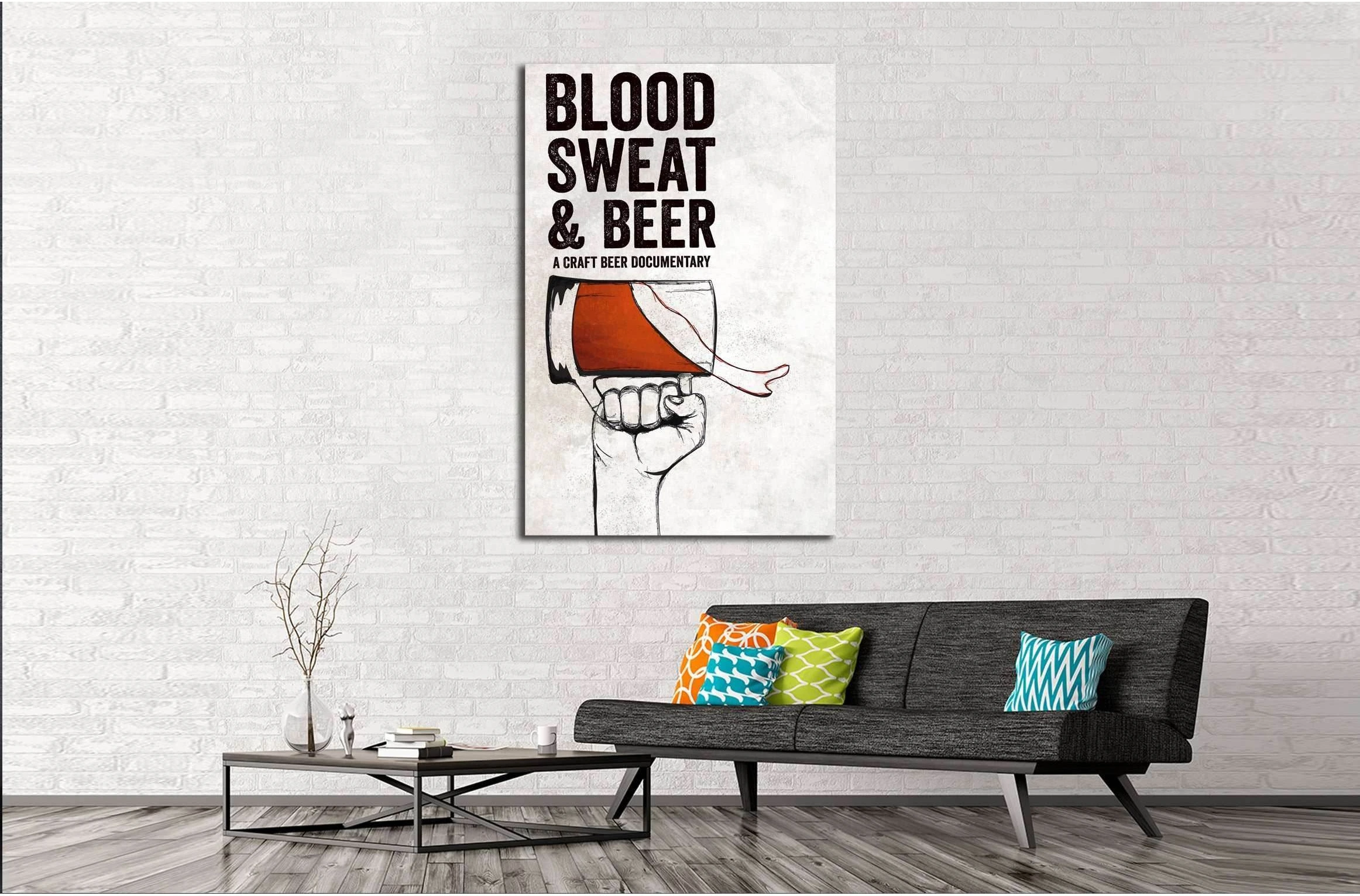 Blood sweet & Beer №3469 Ready to Hang Canvas Print - Zellart Canvas Prints ALL_Products, Beer, s-3469