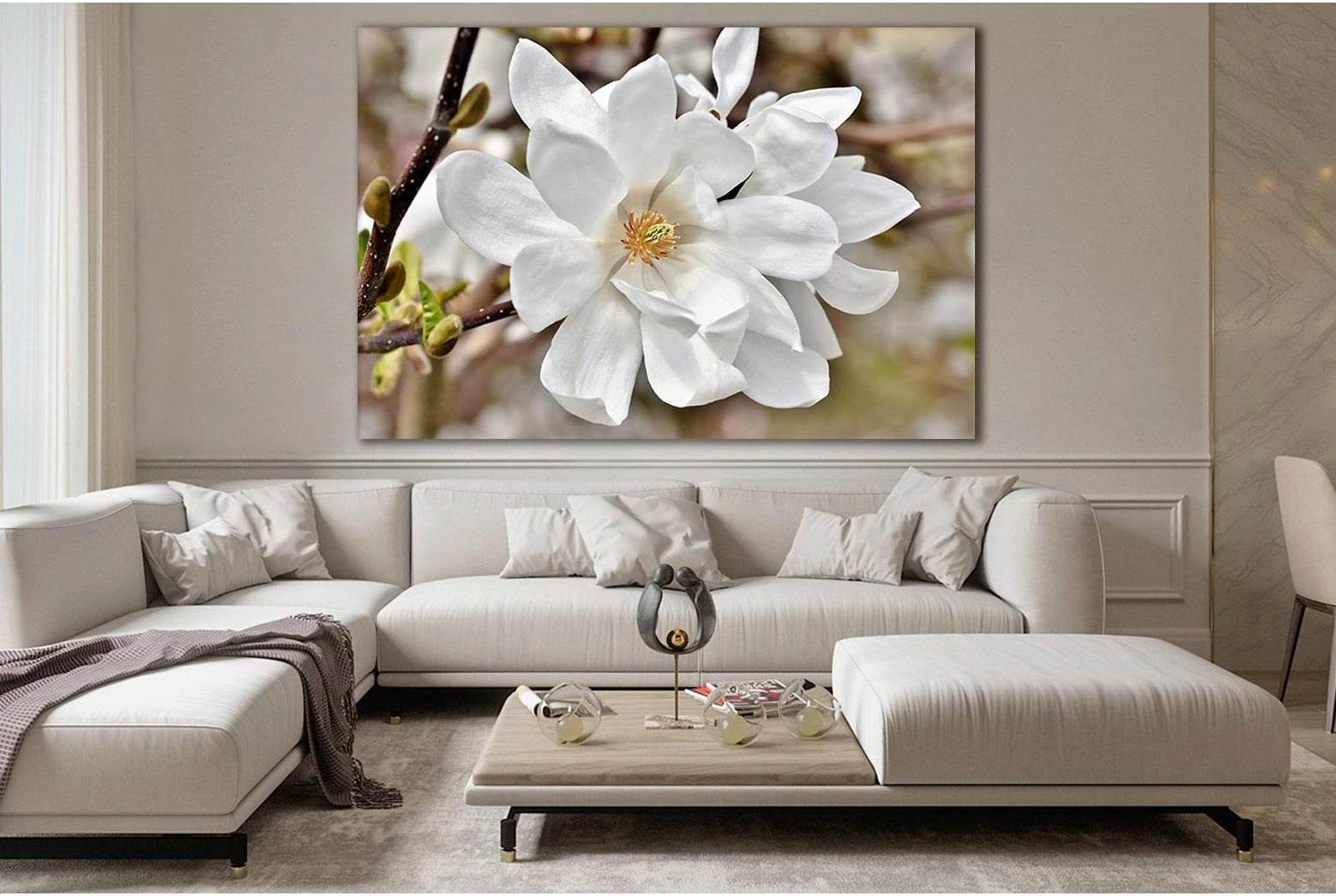 Blooming Magnolia №SL497 Ready to Hang Canvas Print - Zellart Canvas Prints 0new, ALL_Products, Trees Wall Art
