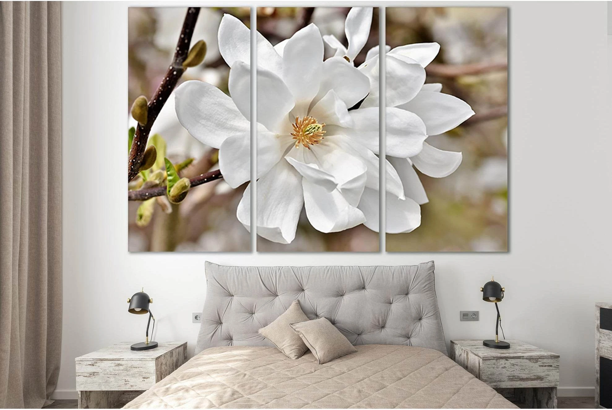 Blooming Magnolia №SL497 Ready to Hang Canvas Print - Zellart Canvas Prints 0new, ALL_Products, Trees Wall Art