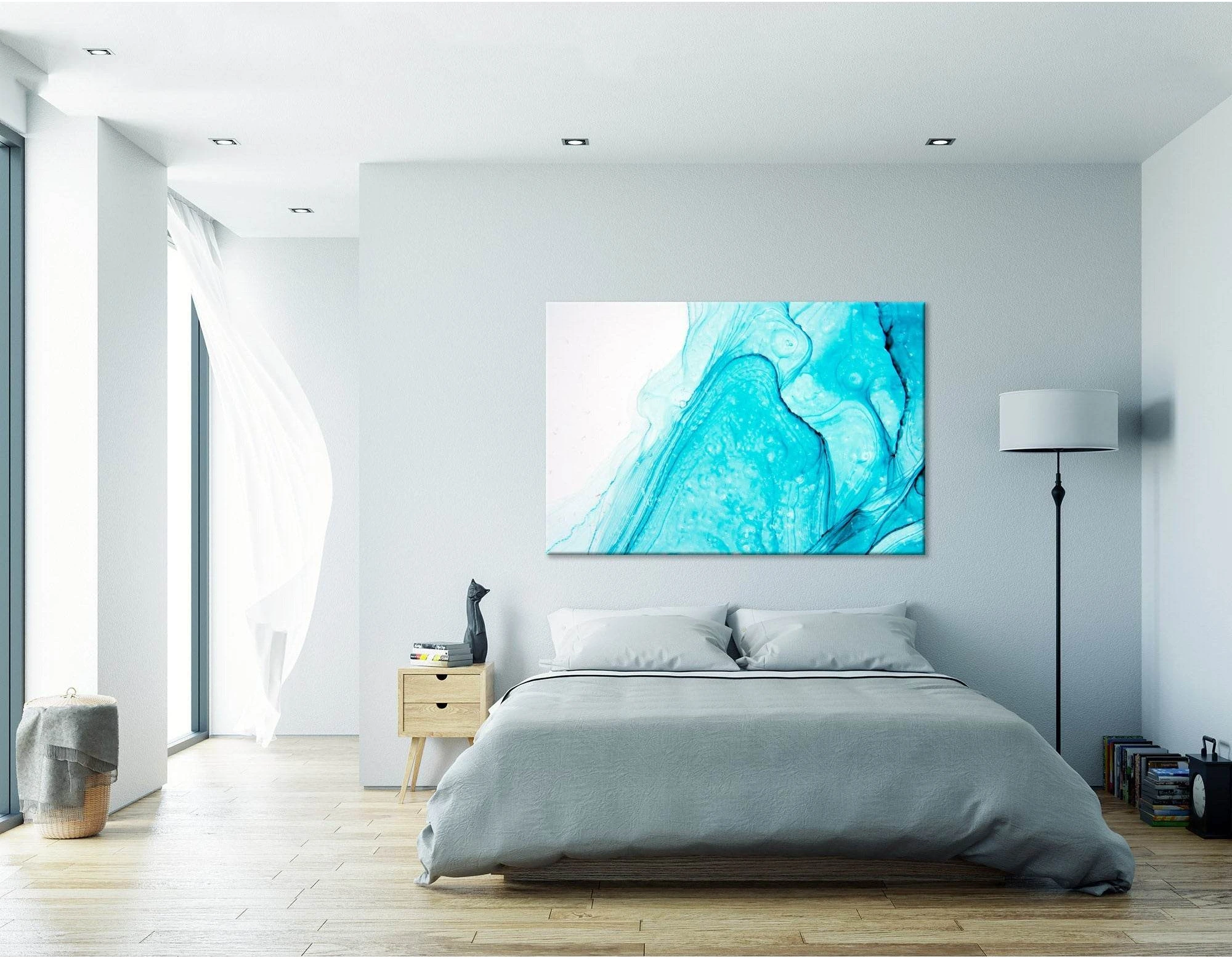 Blue Abstract №04288 Ready to Hang Canvas Print - Zellart Canvas Prints ALL_Products