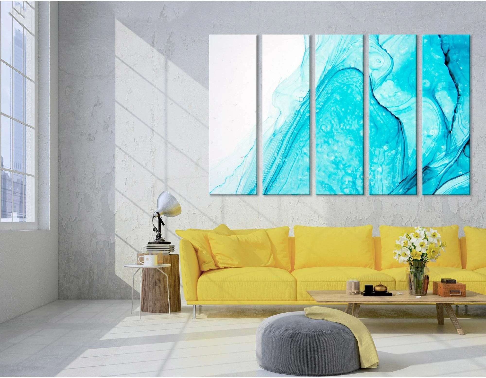 Blue Abstract №04288 Ready to Hang Canvas Print - Zellart Canvas Prints ALL_Products
