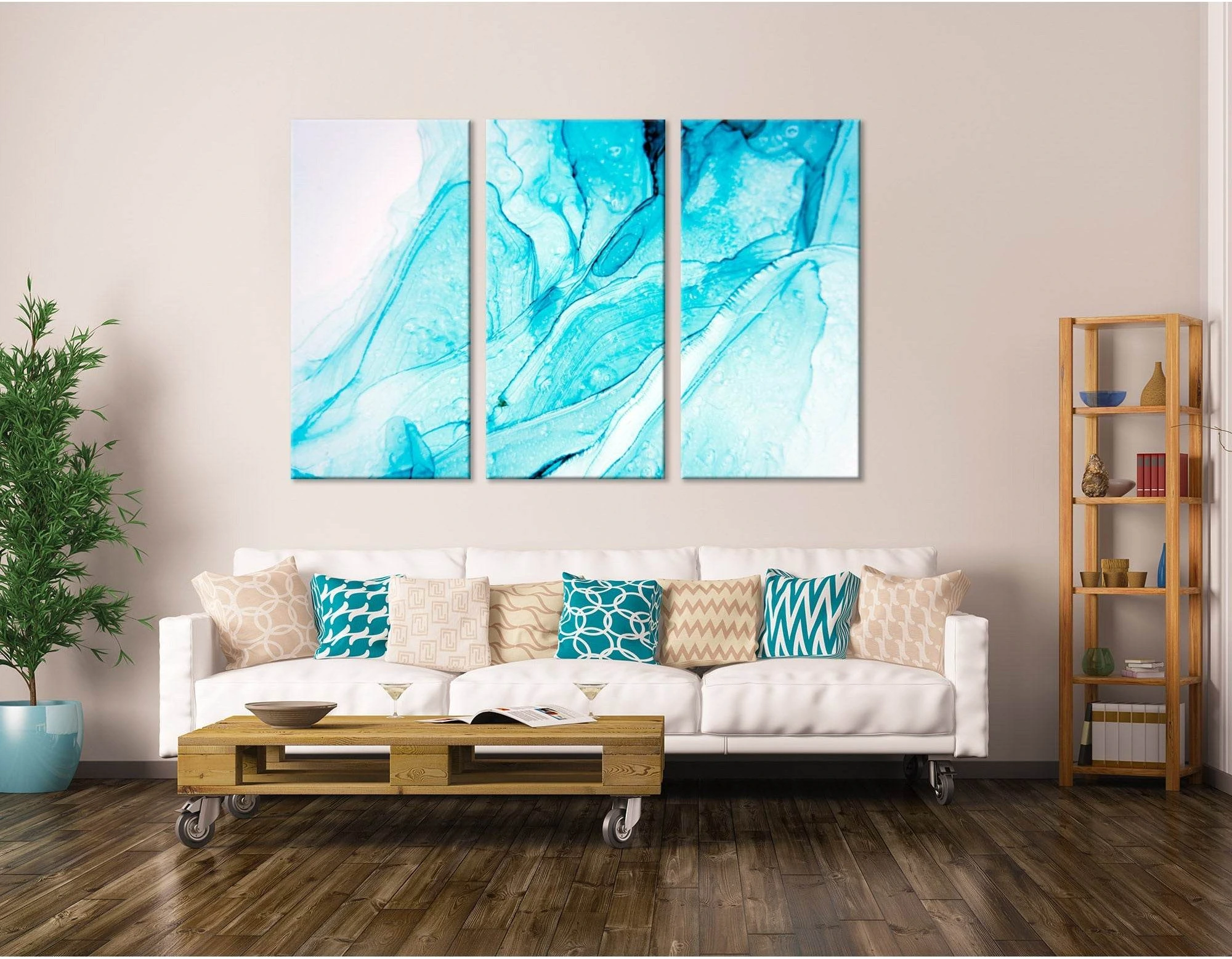 Blue Abstract №04289 Ready to Hang Canvas Print - Zellart Canvas Prints ALL_Products
