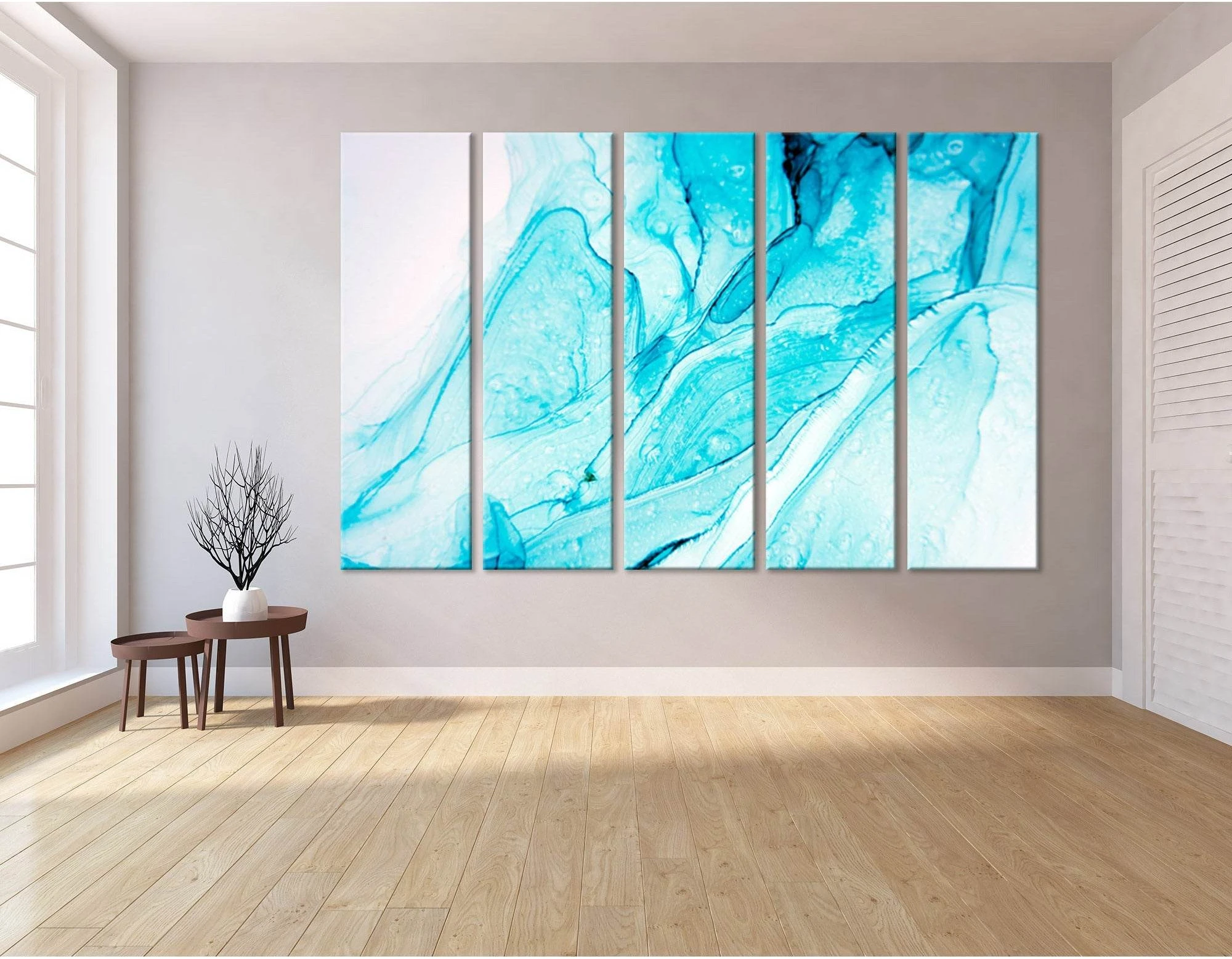 Blue Abstract №04289 Ready to Hang Canvas Print - Zellart Canvas Prints ALL_Products