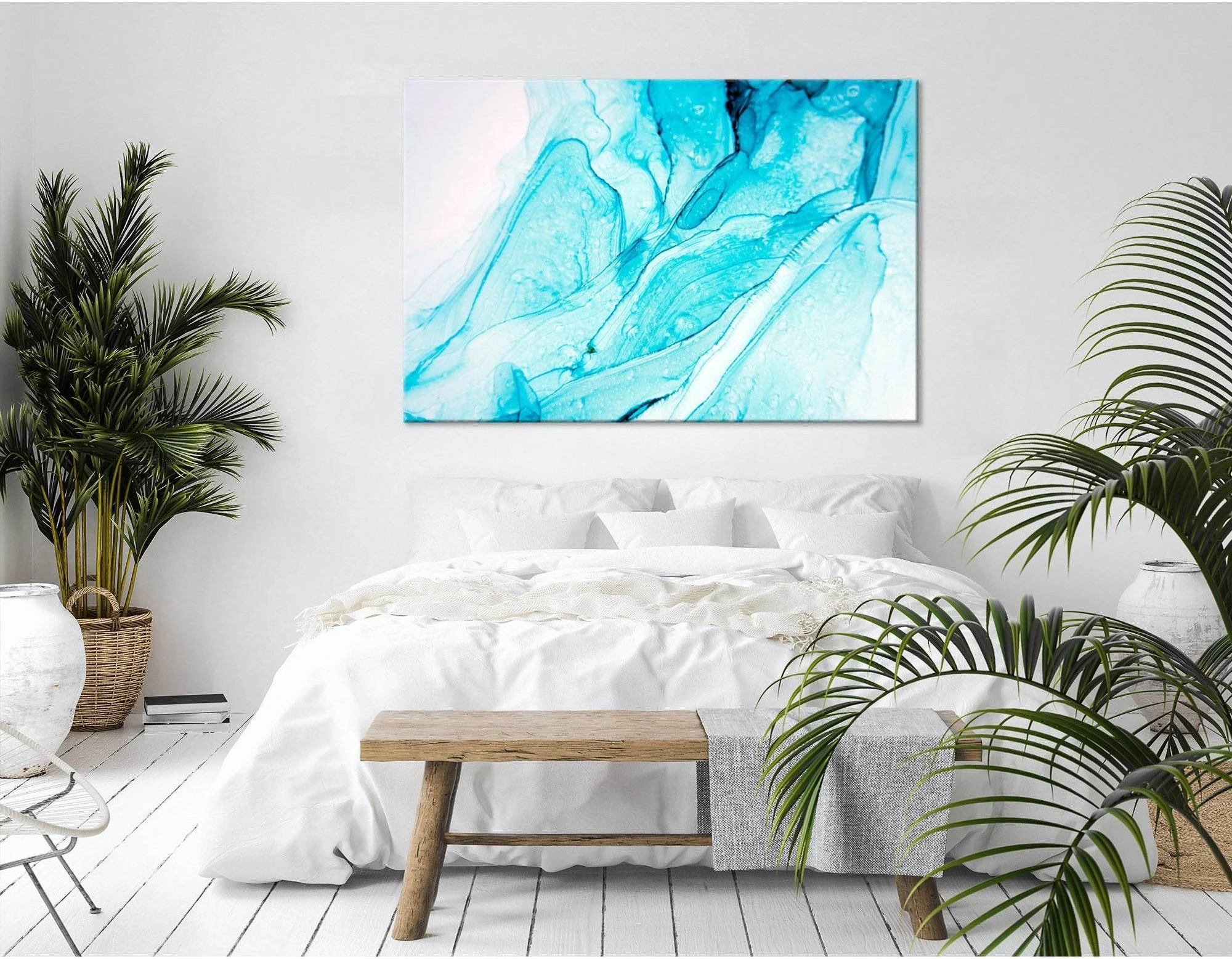 Blue Abstract №04289 Ready to Hang Canvas Print - Zellart Canvas Prints ALL_Products