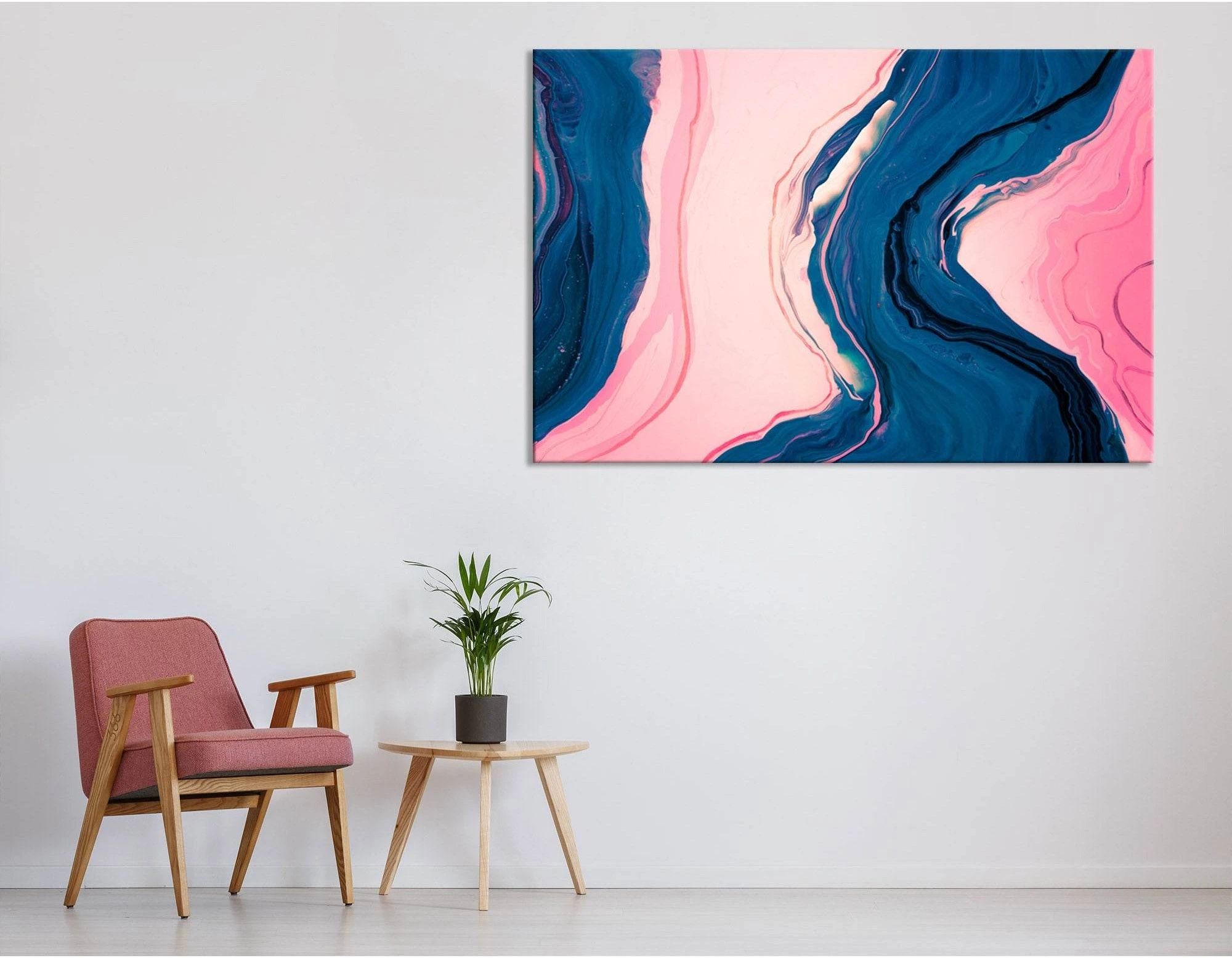 Blue And Pink Abstract №04348 Ready to Hang Canvas Print - Zellart Canvas Prints ALL_Products