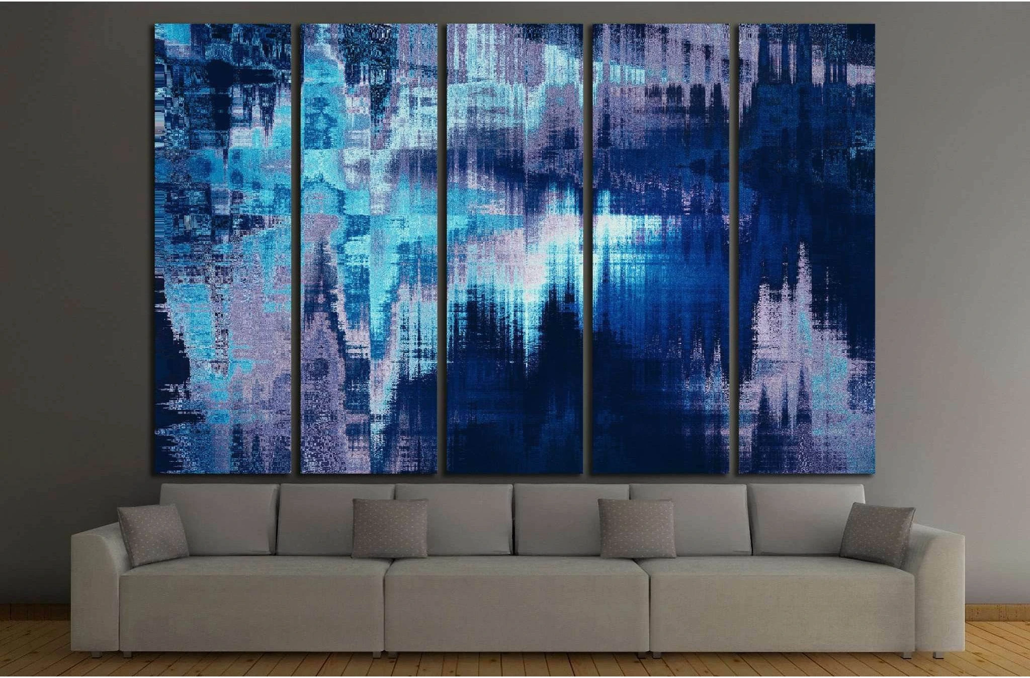 blue blurred abstract background texture with stripes №1423 Ready to Hang Canvas Print - Zellart Canvas Prints ALL_Products, s-1423