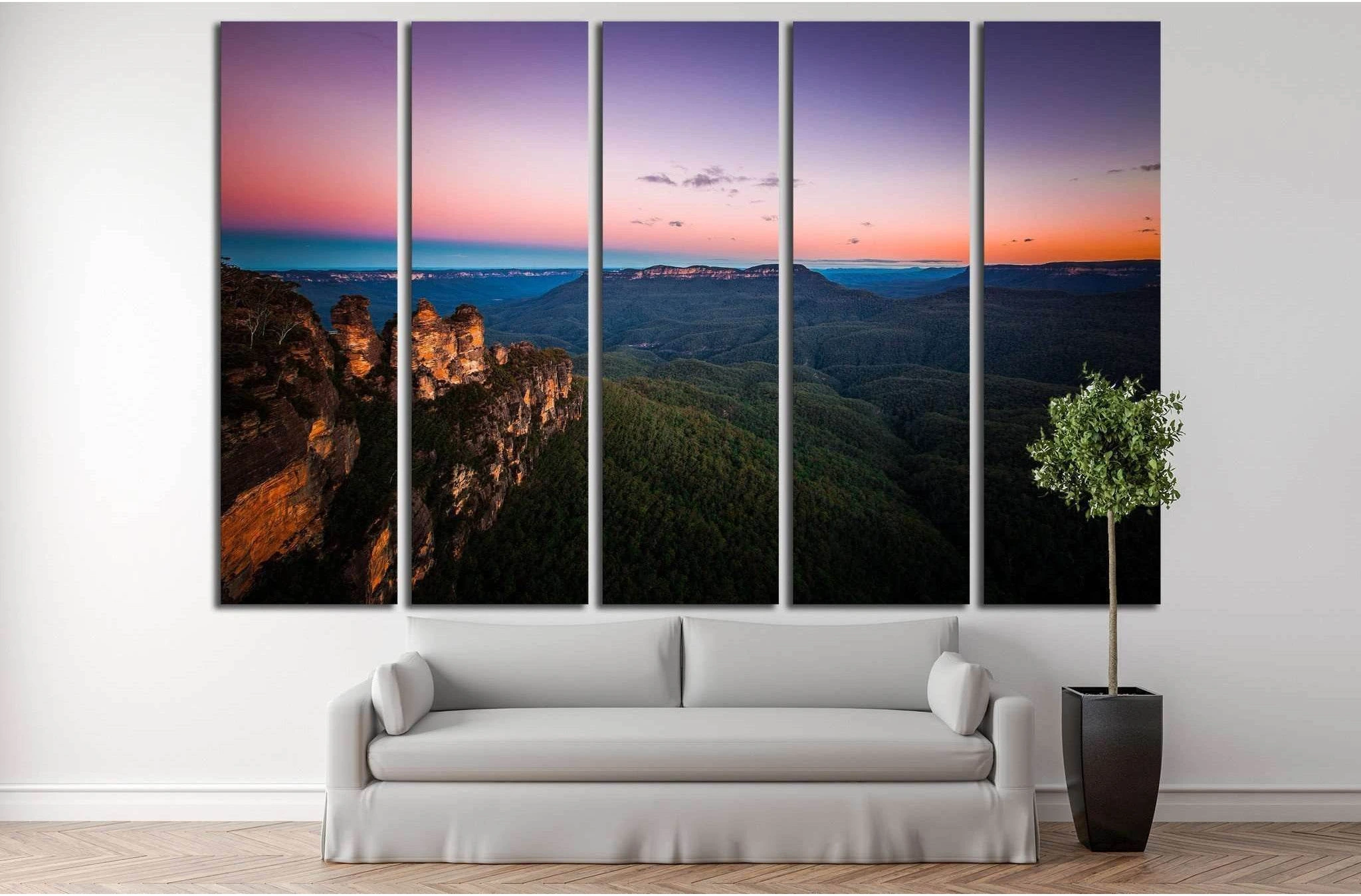 blue mountain, Australia №748 Ready to Hang Canvas Print - Zellart Canvas Prints ALL_Products, s-748