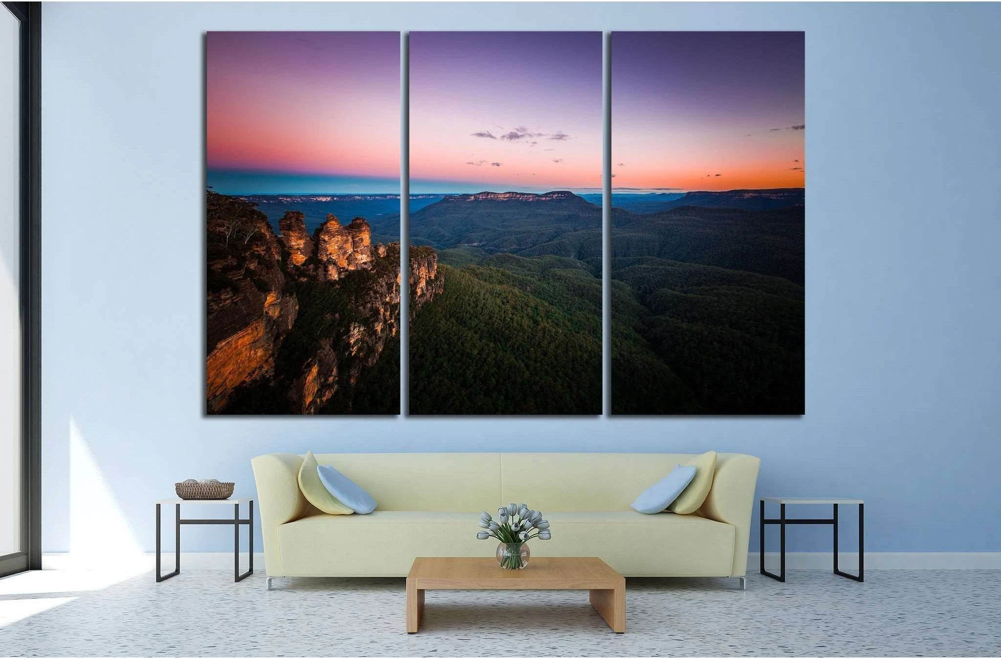 blue mountain, Australia №748 Ready to Hang Canvas Print - Zellart Canvas Prints ALL_Products, s-748