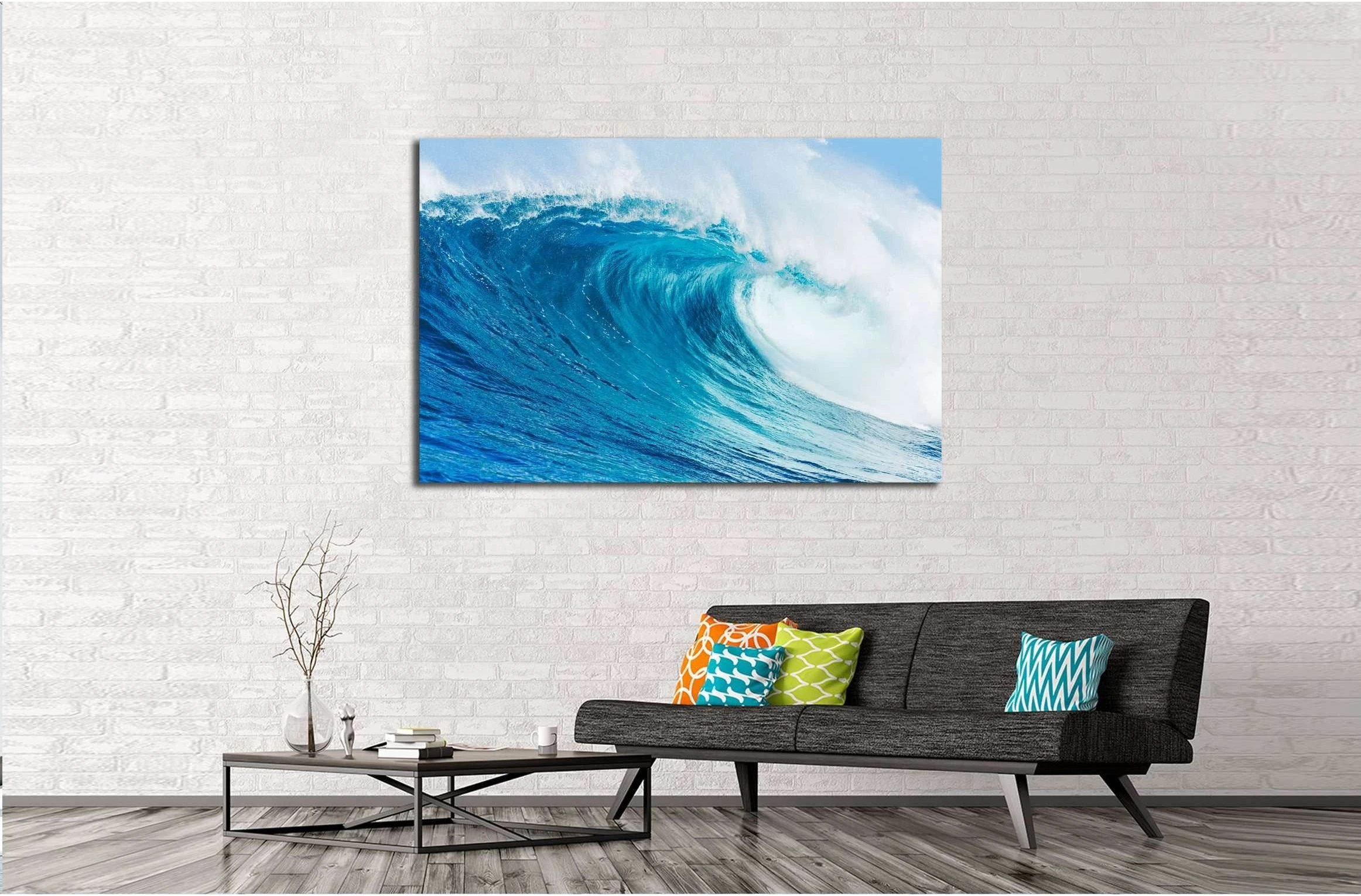 Blue Ocean Wave №2692 Ready to Hang Canvas Print - Zellart Canvas Prints ALL_Products, s-2692