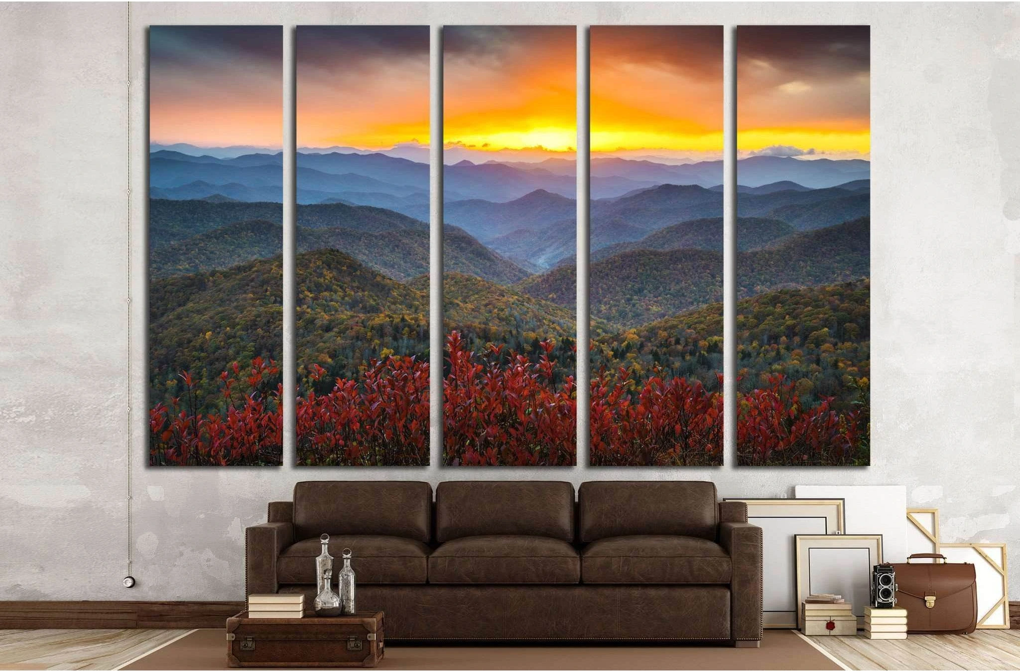 Blue Ridge Parkway Appalachian Mountains Sunset Western NC Scenic Landscape №1963 Ready to Hang Canvas Print - Zellart Canvas Prints ALL_Products, s-1963