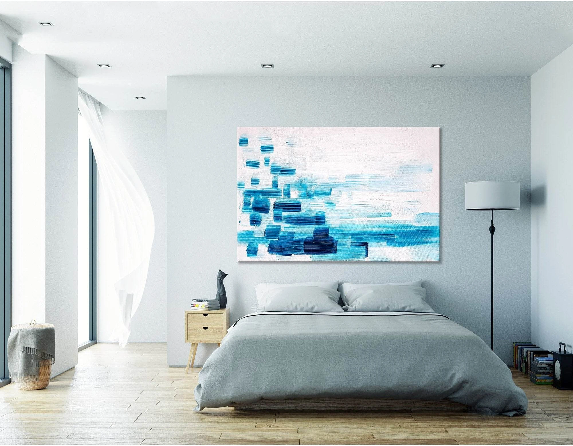 Blue Sea Waves Abstract №04260 Ready to Hang Canvas Print - Zellart Canvas Prints ALL_Products