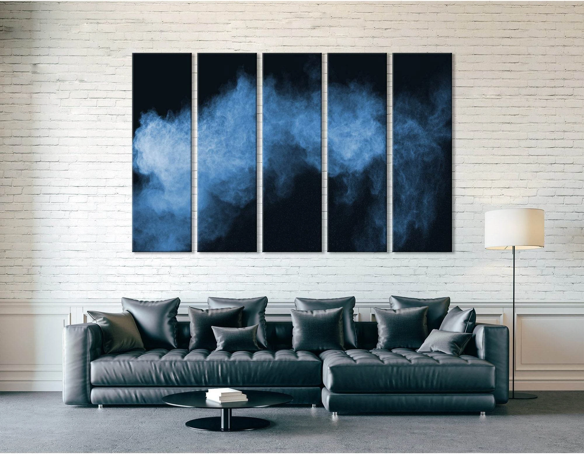 Blue Smoke Abstract №04351 Ready to Hang Canvas Print - Zellart Canvas Prints ALL_Products