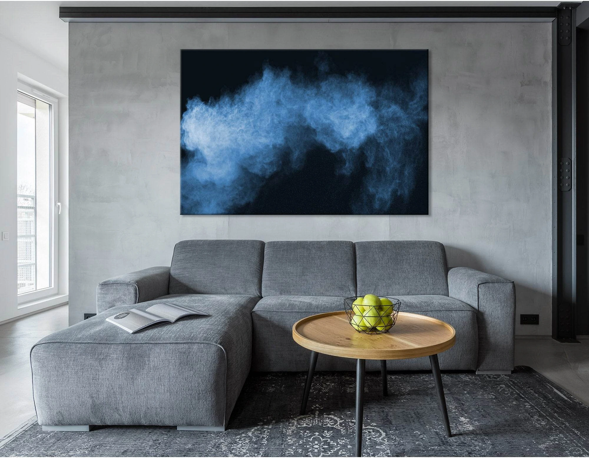Blue Smoke Abstract №04351 Ready to Hang Canvas Print - Zellart Canvas Prints ALL_Products
