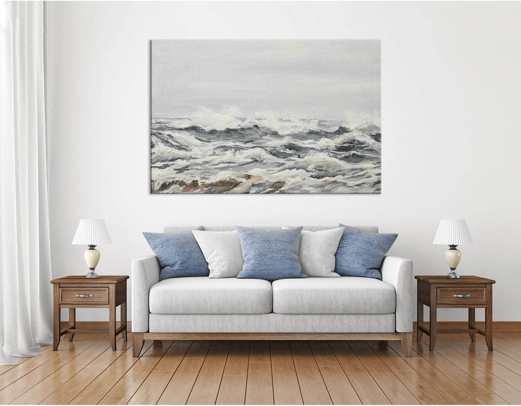 Blustery Ocean Abstarct №04328 Ready to Hang Canvas Print - Zellart Canvas Prints ALL_Products