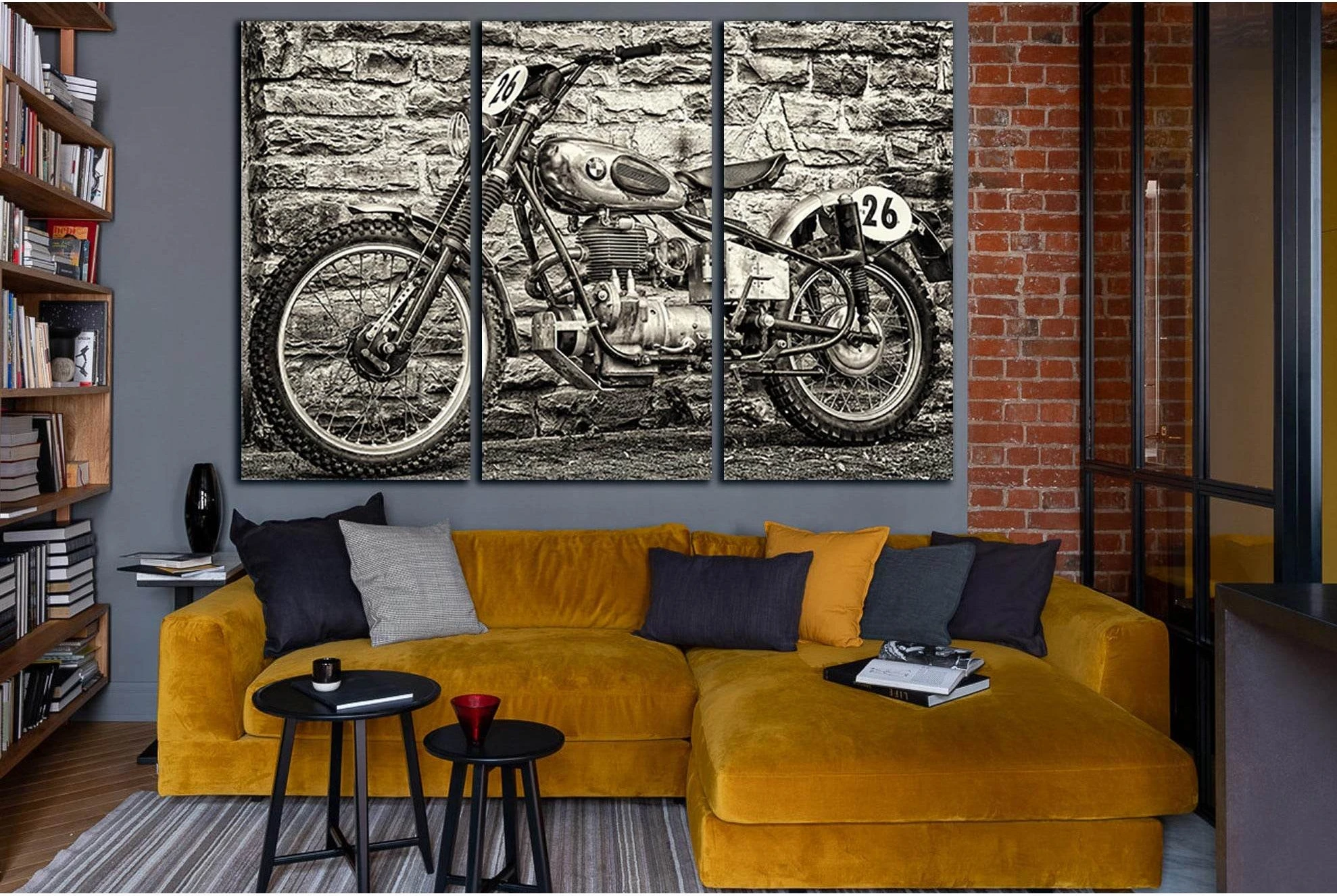 Bmw Motorcycle Black And White №SL829 Ready to Hang Canvas Print - Zellart Canvas Prints 0new, ALL_Products, Black & White Wall Art
