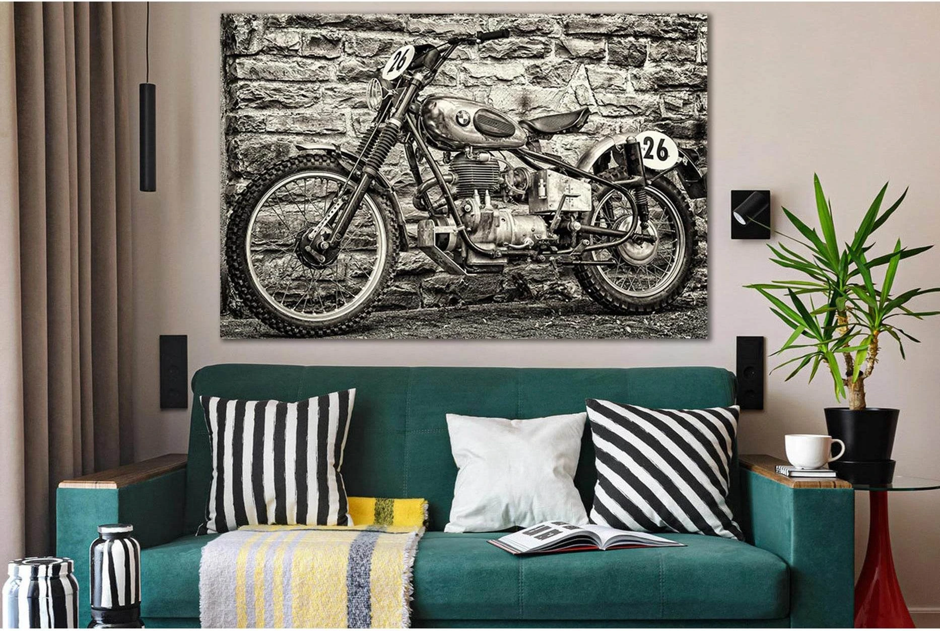 Bmw Motorcycle Black And White №SL829 Ready to Hang Canvas Print - Zellart Canvas Prints 0new, ALL_Products, Black & White Wall Art