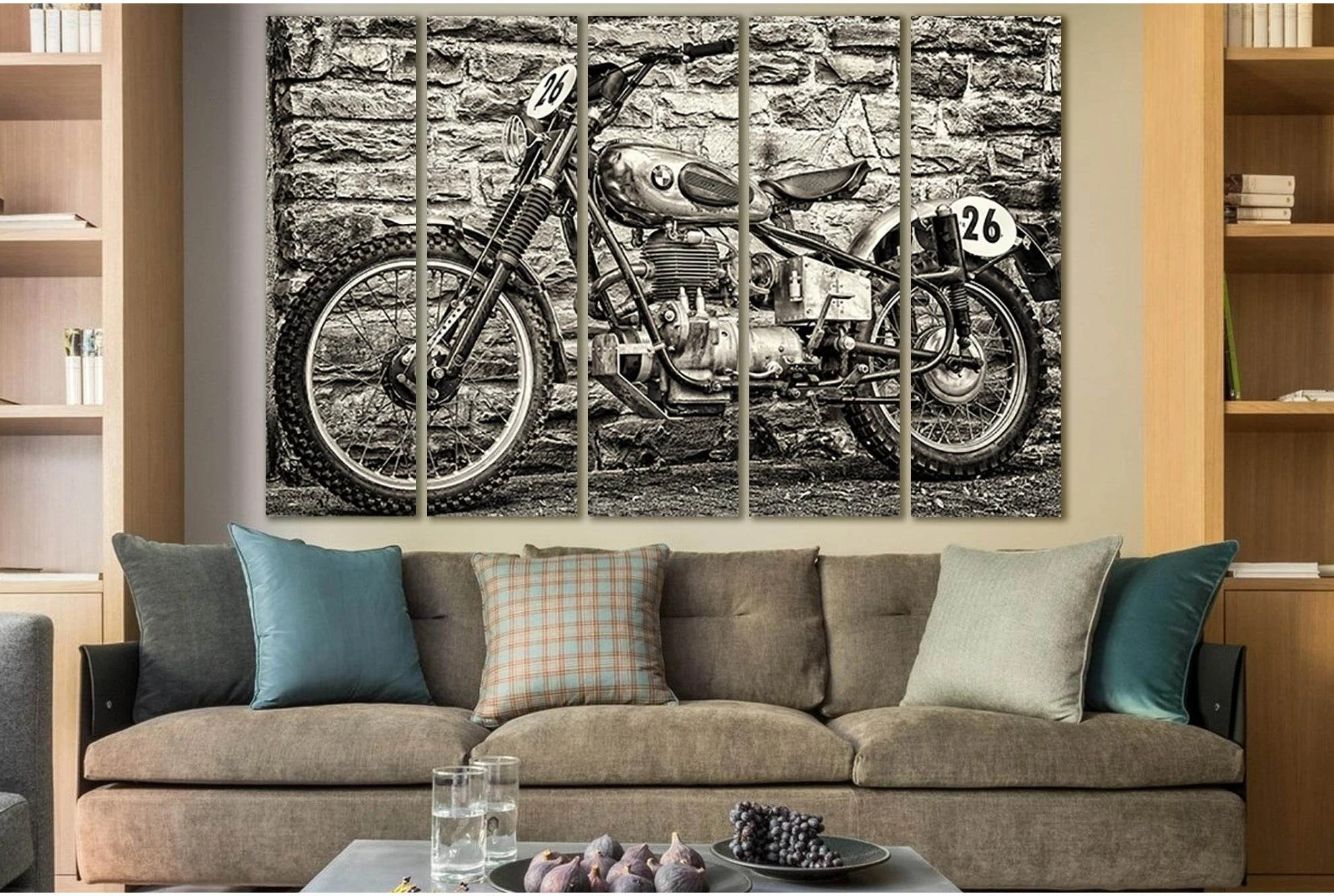 Bmw Motorcycle Black And White №SL829 Ready to Hang Canvas Print - Zellart Canvas Prints 0new, ALL_Products, Black & White Wall Art
