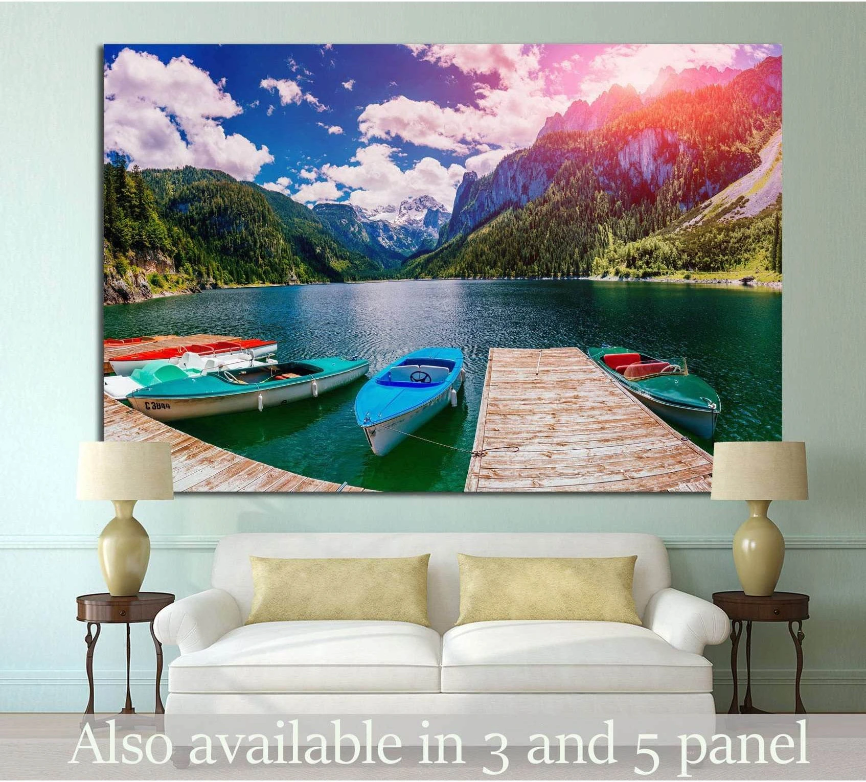boat at the pier №872 Ready to Hang Canvas Print - Zellart Canvas Prints ALL_Products, s-872