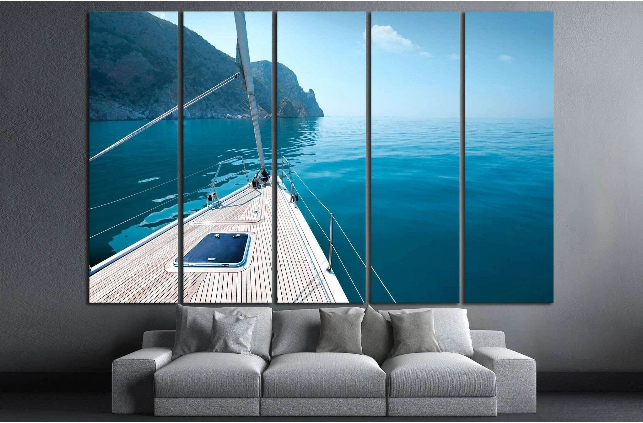 boat floats near the shore №1407 Ready to Hang Canvas Print - Zellart Canvas Prints ALL_Products, s-1407