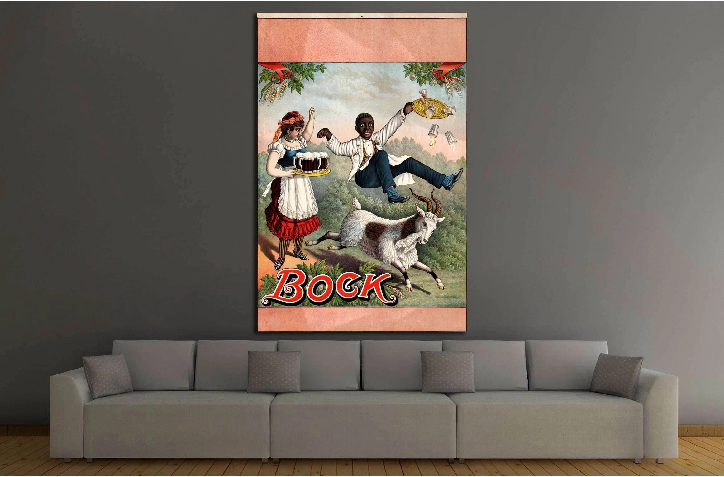 Bock stock beer №3487 Ready to Hang Canvas Print - Zellart Canvas Prints ALL_Products, Beer, s-3487