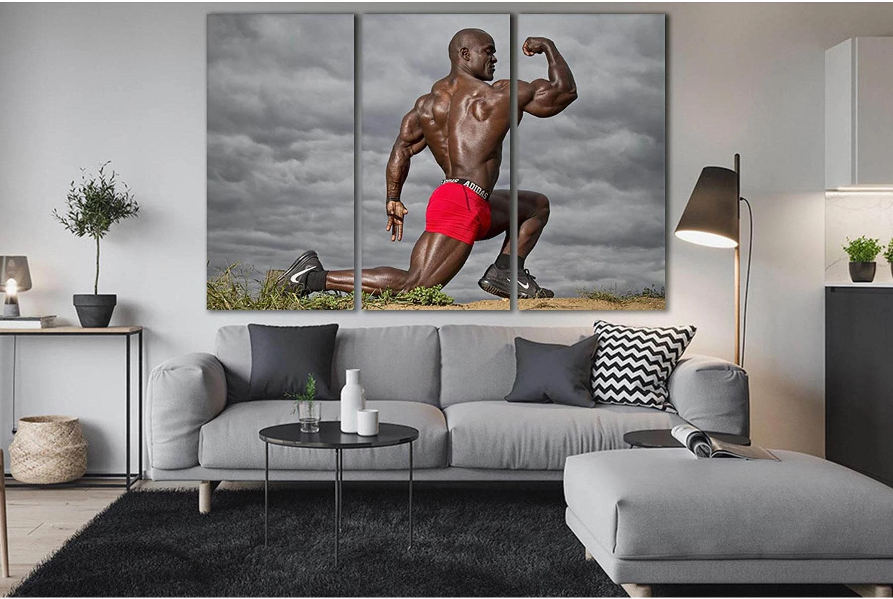 Bodybuilding Nice Posing №SL896 Ready to Hang Canvas Print - Zellart Canvas Prints 0new, ALL_Products, Sports & Motivation