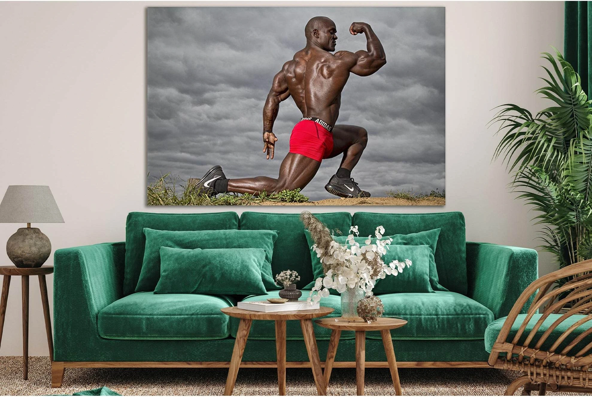Bodybuilding Nice Posing №SL896 Ready to Hang Canvas Print - Zellart Canvas Prints 0new, ALL_Products, Sports & Motivation