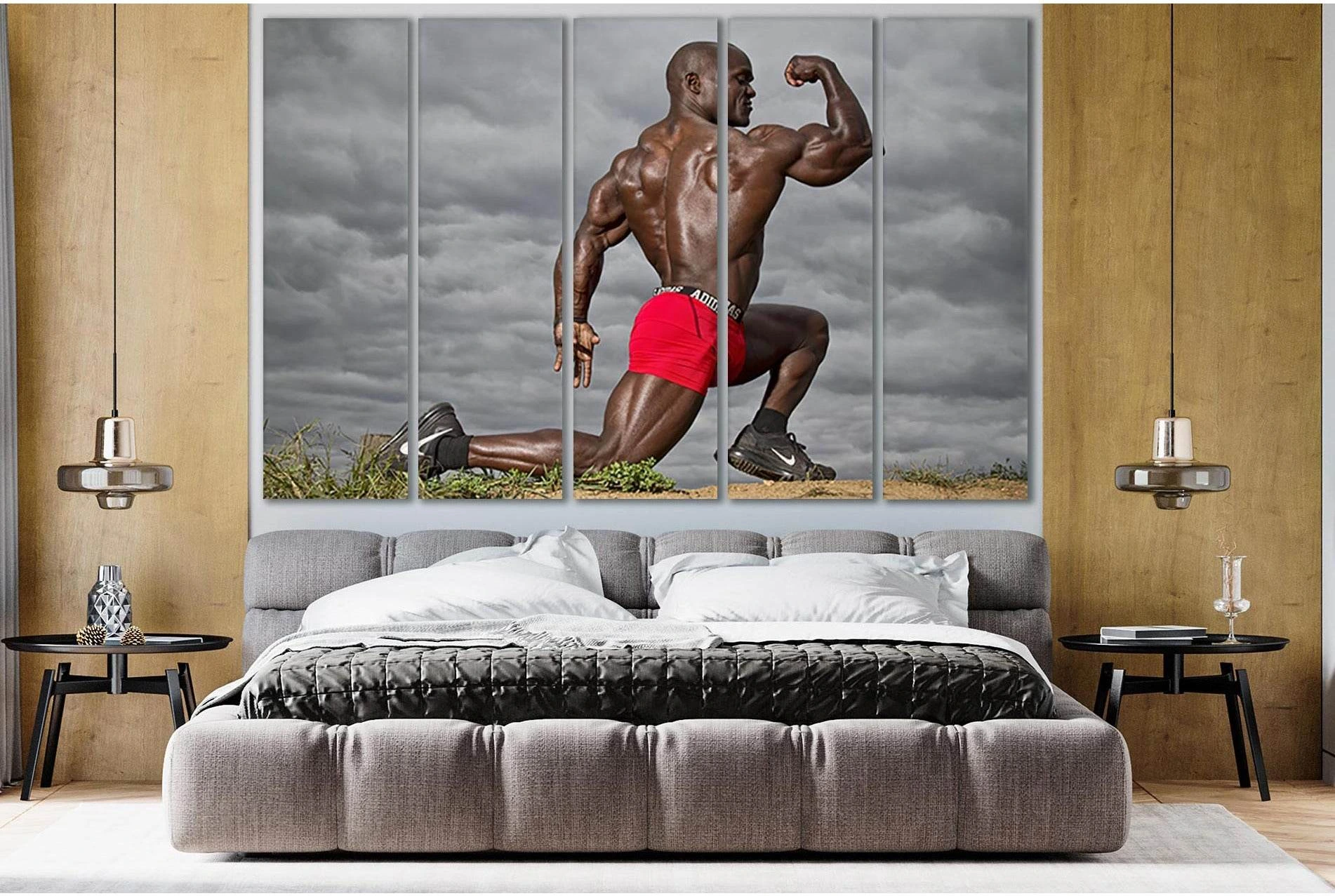 Bodybuilding Nice Posing №SL896 Ready to Hang Canvas Print - Zellart Canvas Prints 0new, ALL_Products, Sports & Motivation