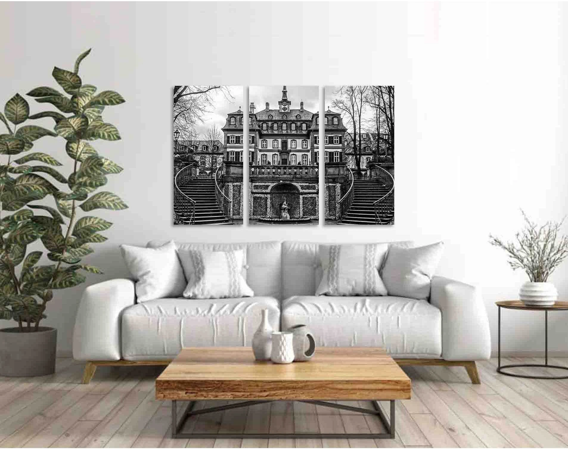 Bolongaro palace №D2819 Ready to Hang Canvas Print - Zellart Canvas Prints 0new, ALL_Products, Black & White Wall Art