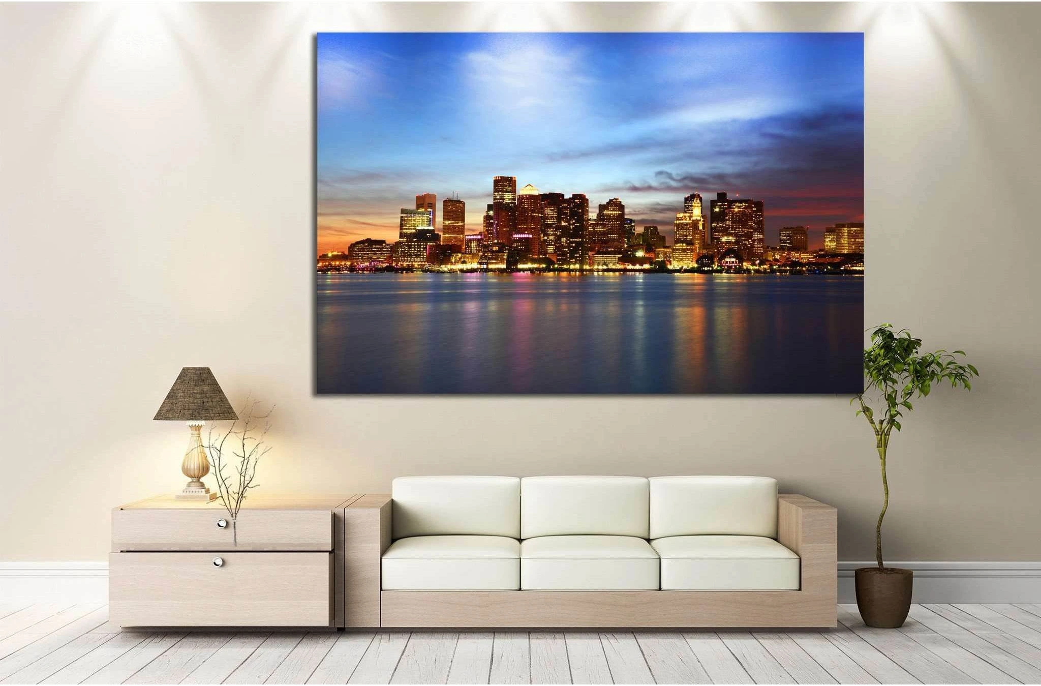 Boston Cityscape №127 Ready to Hang Canvas Print - Zellart Canvas Prints ALL_Products, wd-127