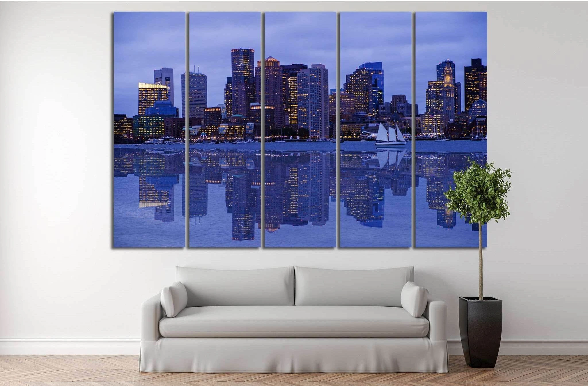 Boston Cityscape №130 Ready to Hang Canvas Print - Zellart Canvas Prints ALL_Products, wd-130